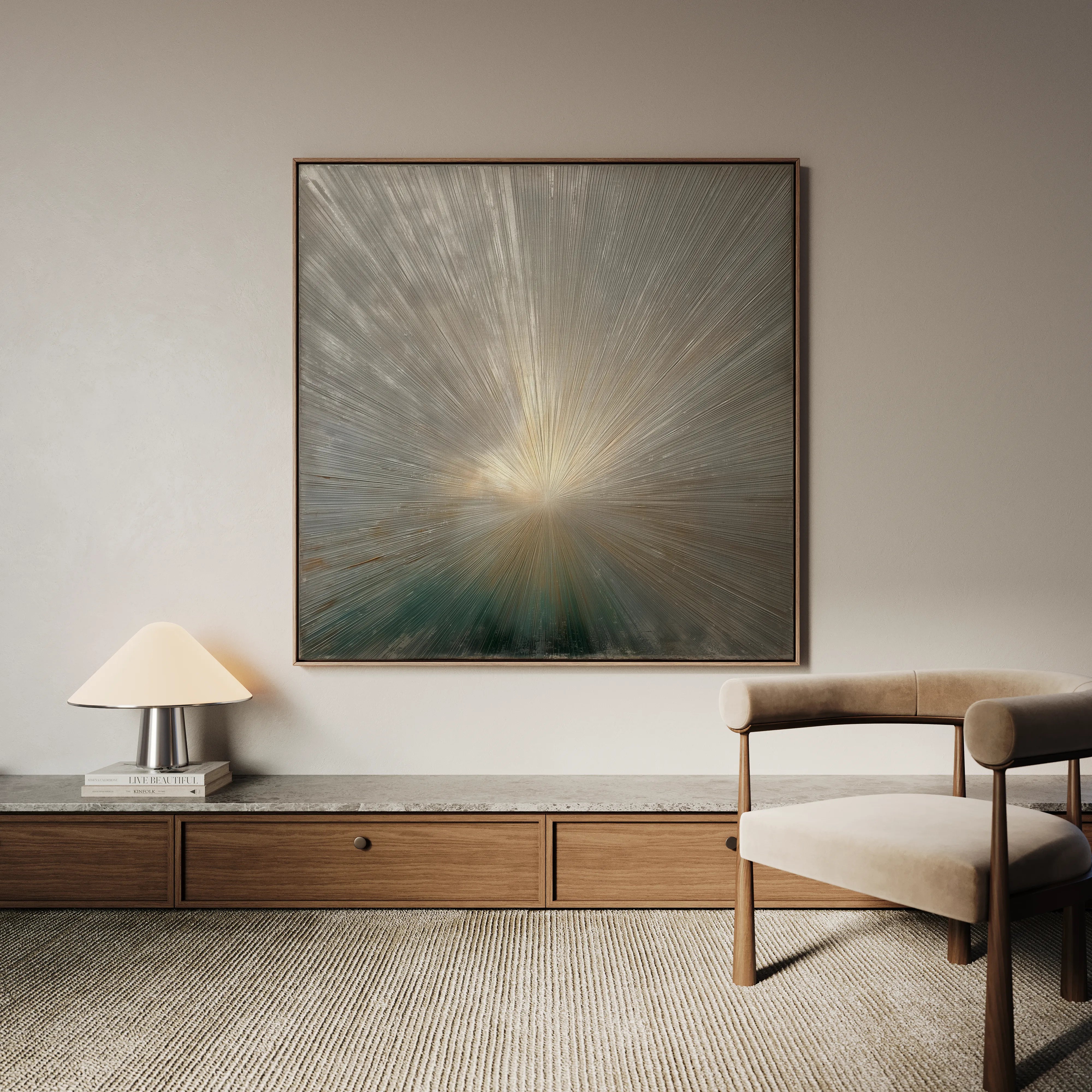 Abstract 834 Canvas Art 16" x 16" / 40 x 40 cm / Black