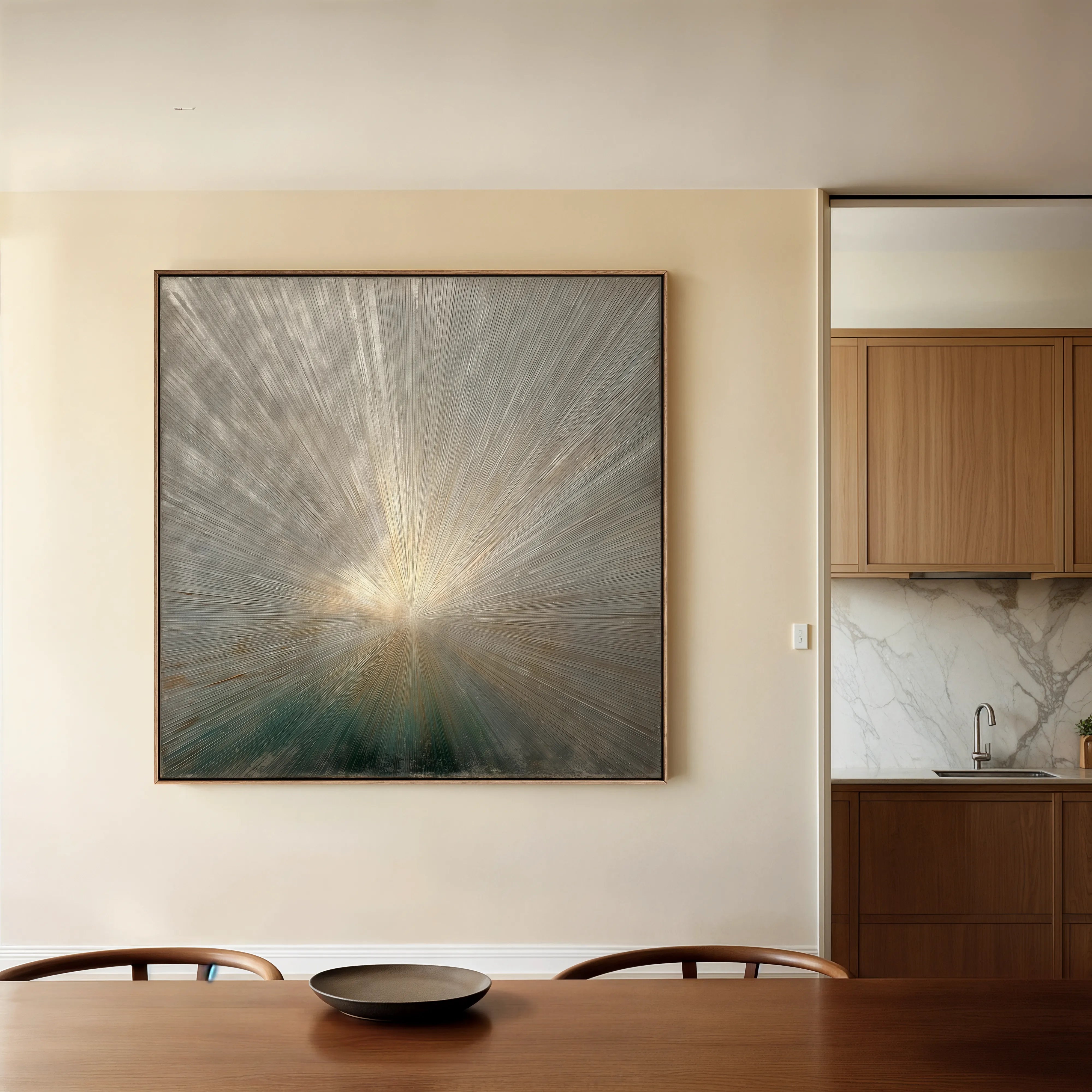 Abstract 834 Canvas Art 16" x 16" / 40 x 40 cm / Black