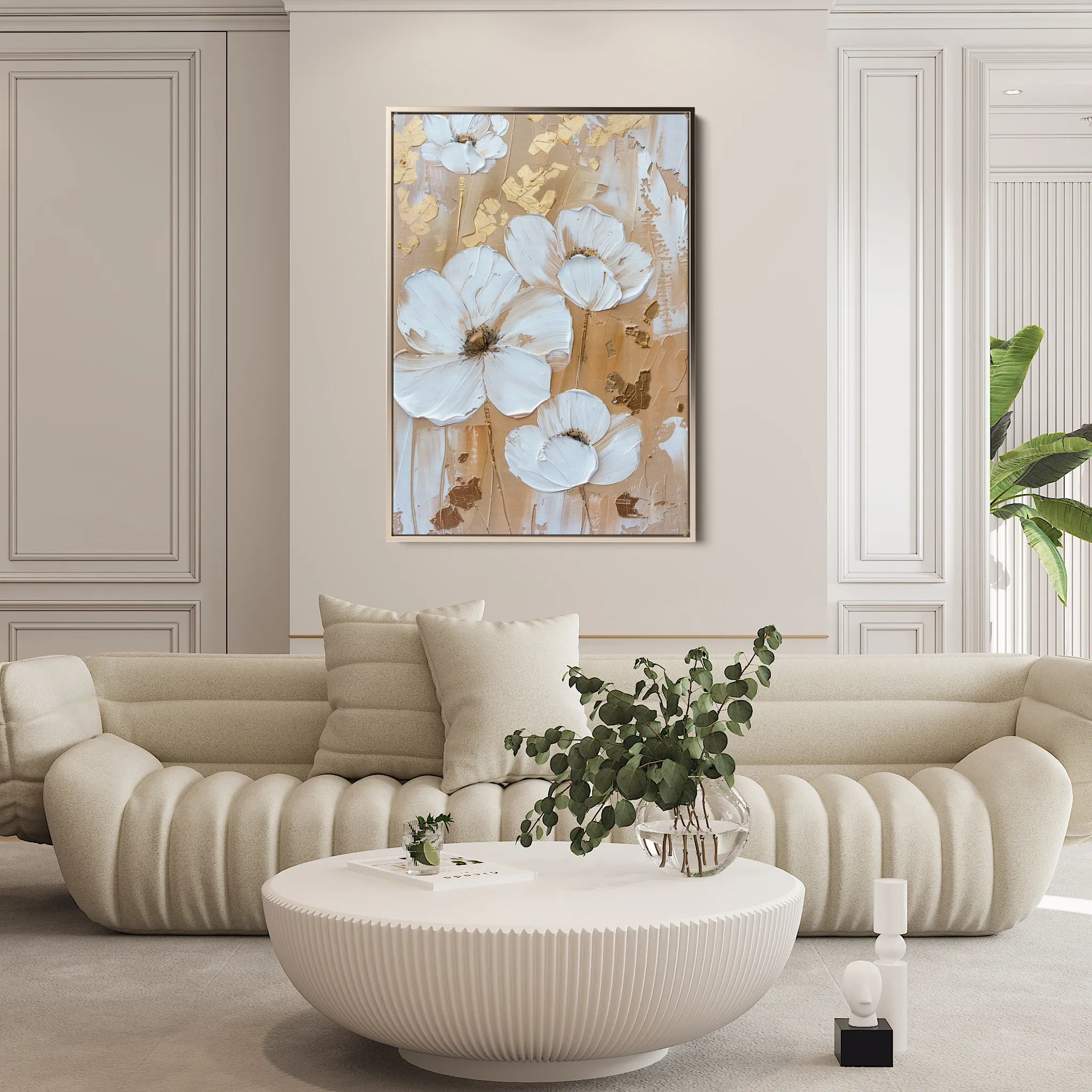 Floral 834 Canvas Art 18" x 24" / 45 x 60 cm / Black