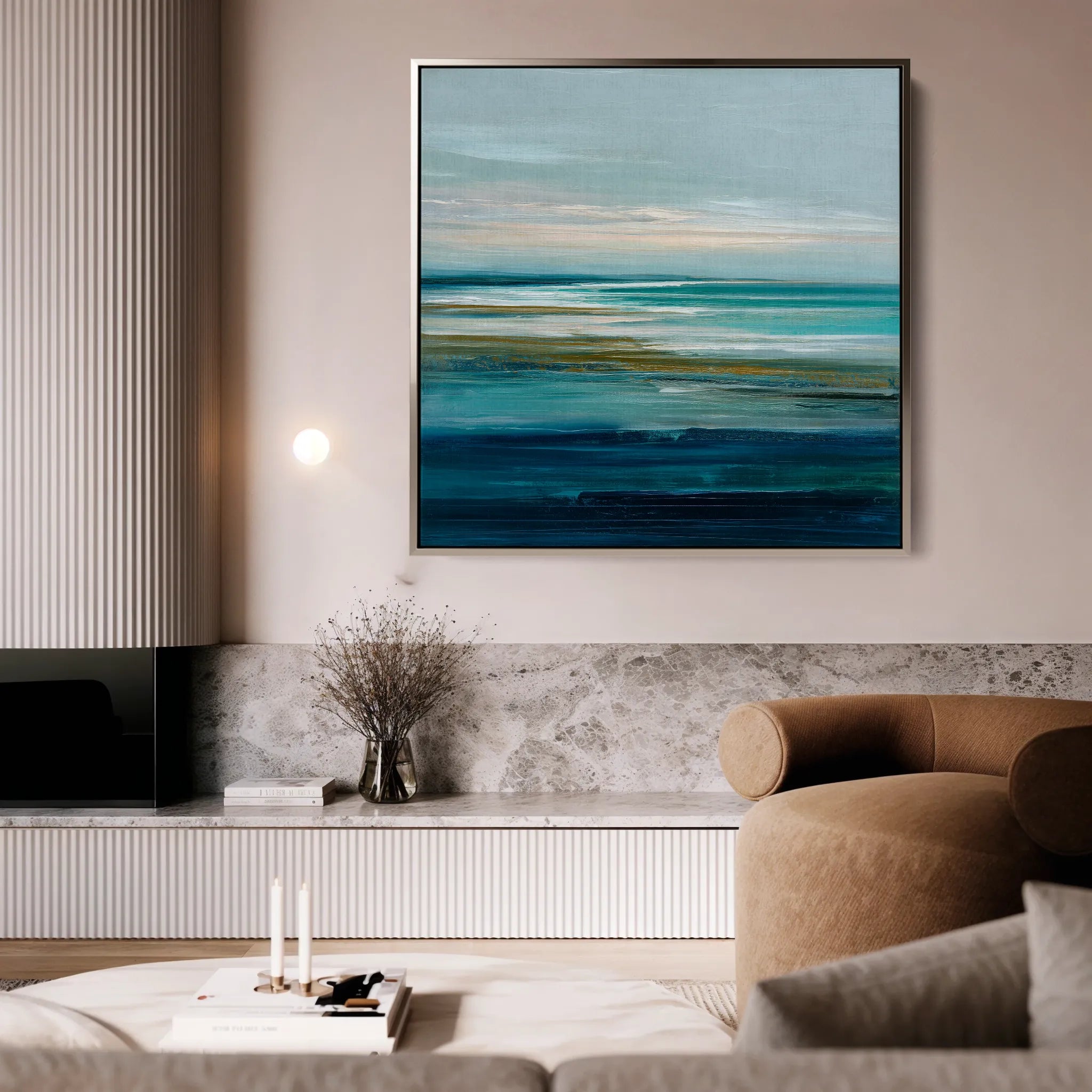 Abstract 835 Canvas Art 16" x 16" / 40 x 40 cm / Black