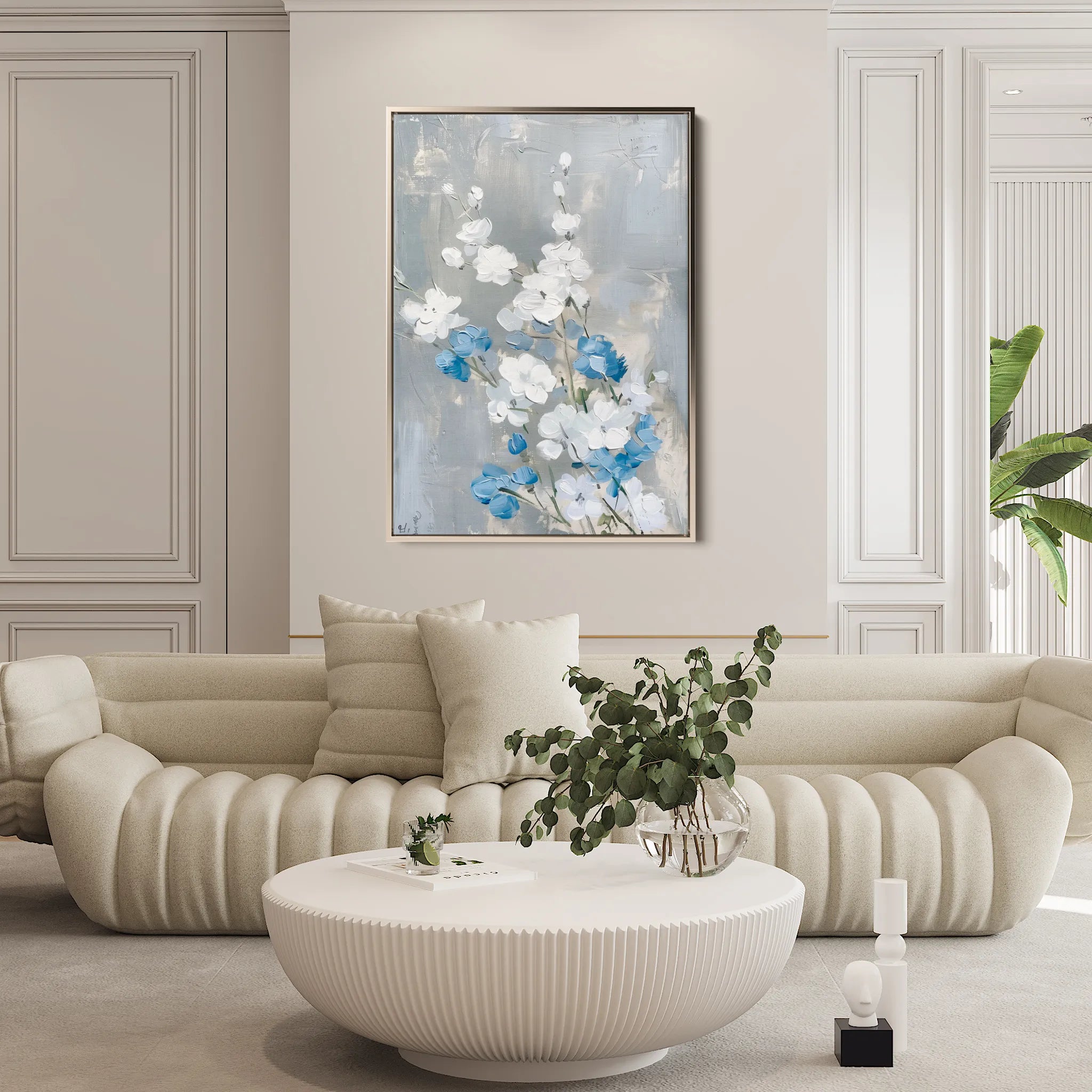 Floral 835 Canvas Art 18" x 24" / 45 x 60 cm / Black