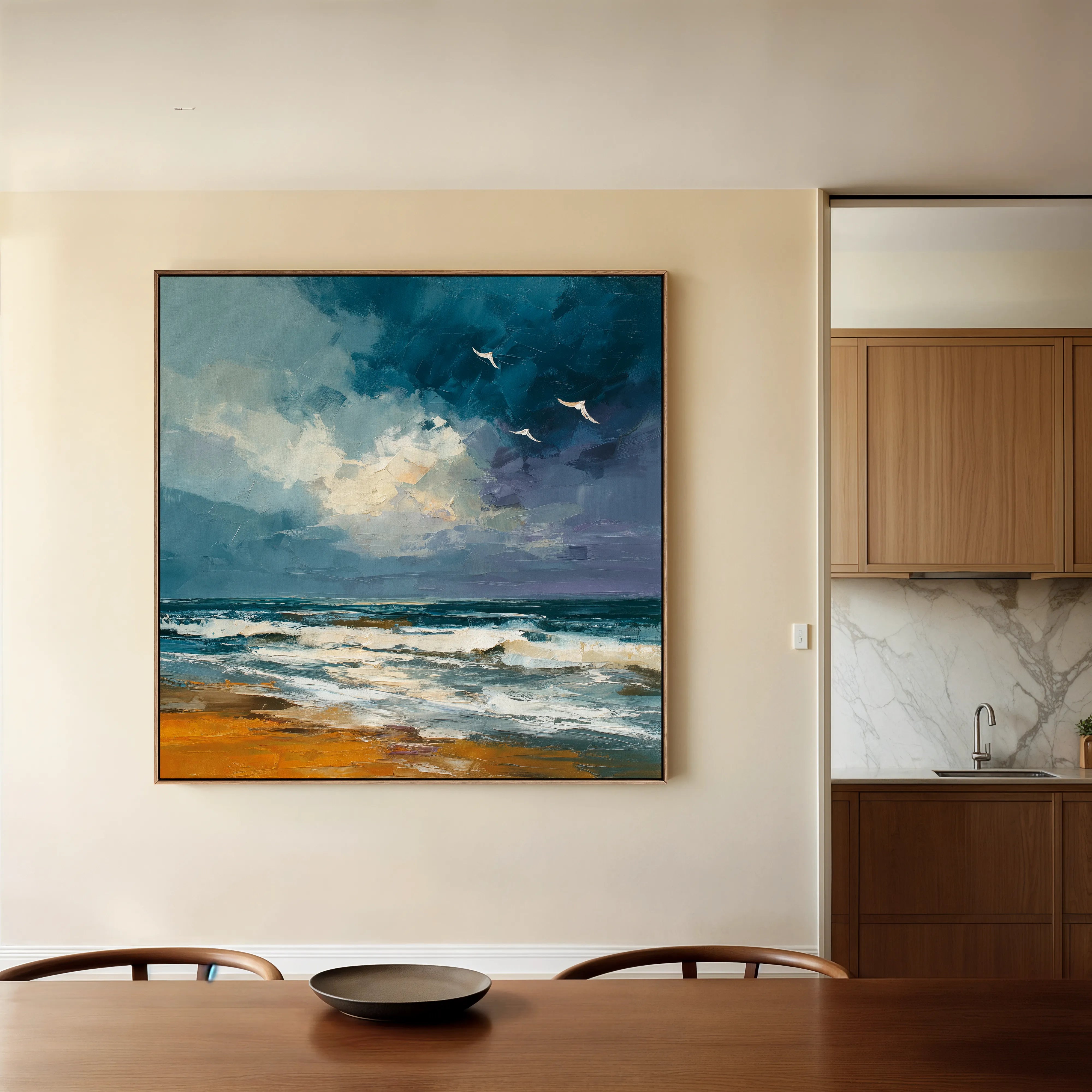 Abstract 836 Canvas Art 16" x 16" / 40 x 40 cm / Black