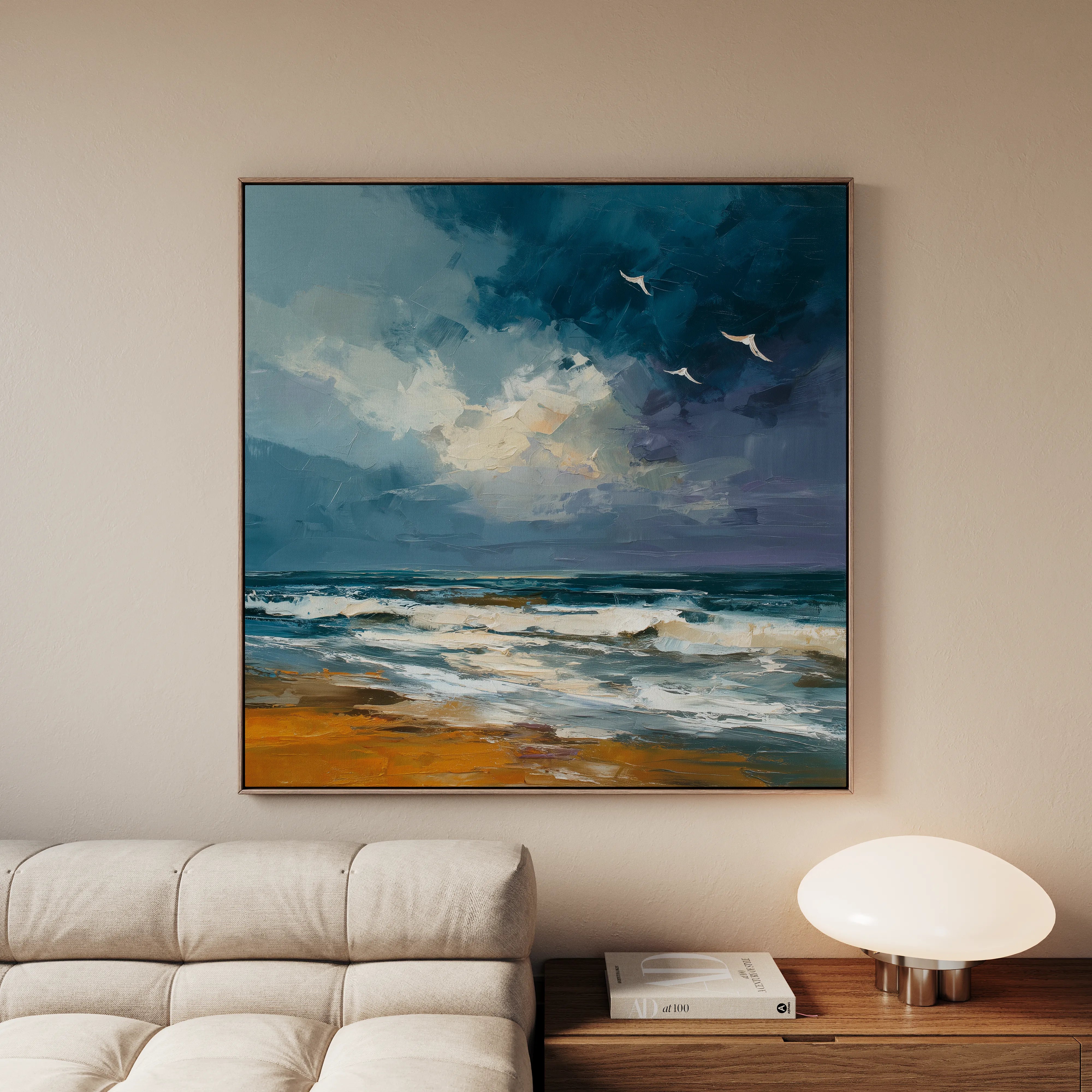 Abstract 836 Canvas Art 16" x 16" / 40 x 40 cm / Black