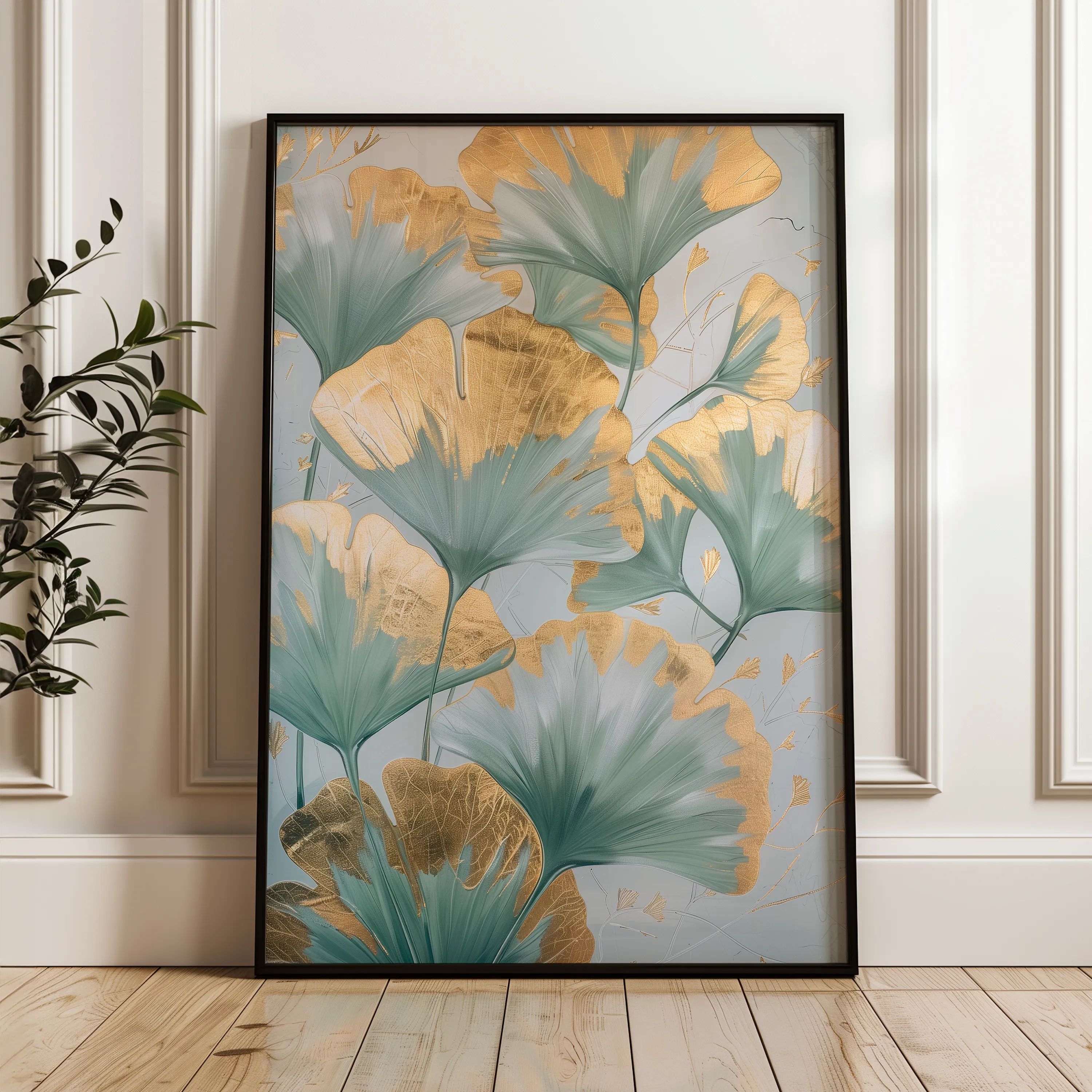 Floral 836 Canvas Art 18" x 24" / 45 x 60 cm / Black