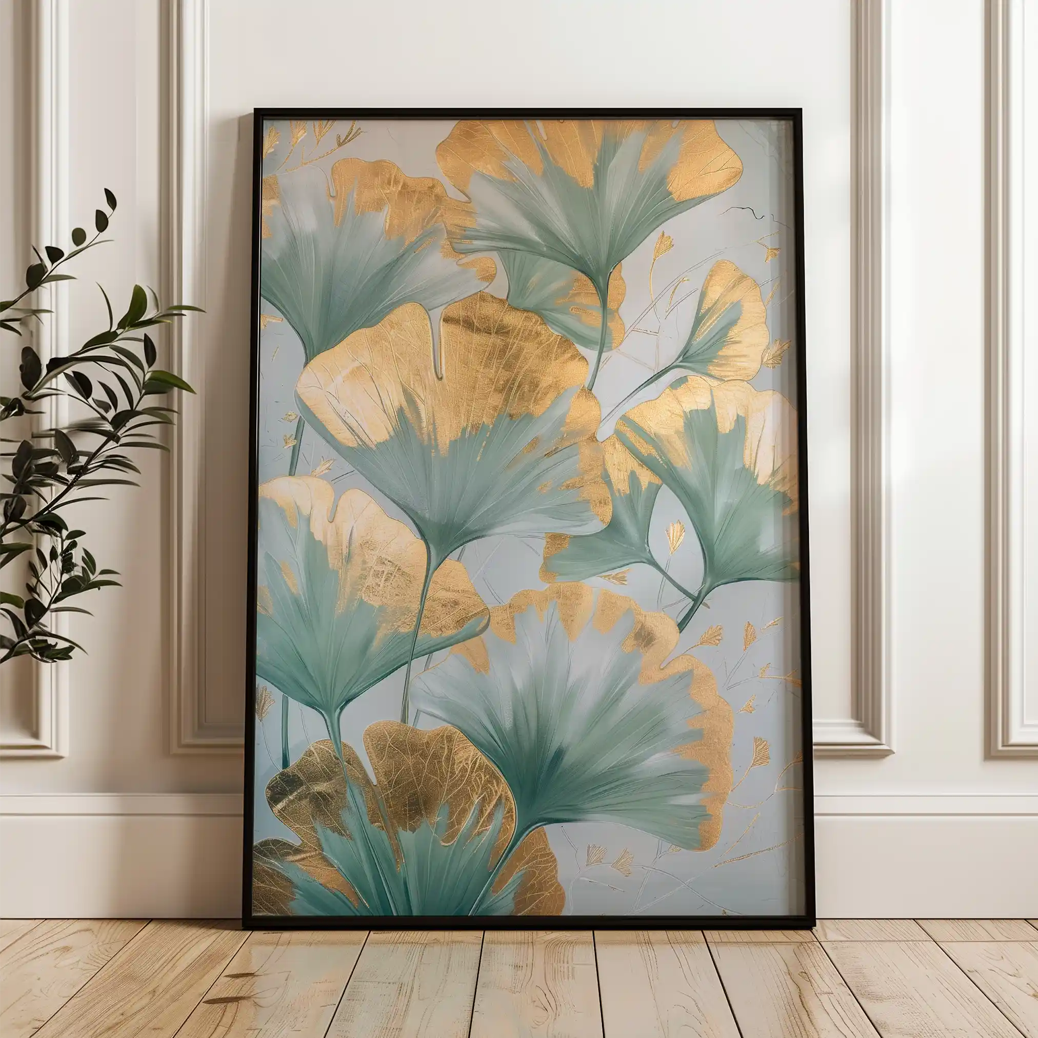 Floral 836 Canvas Art 60 x 40 cm / Black