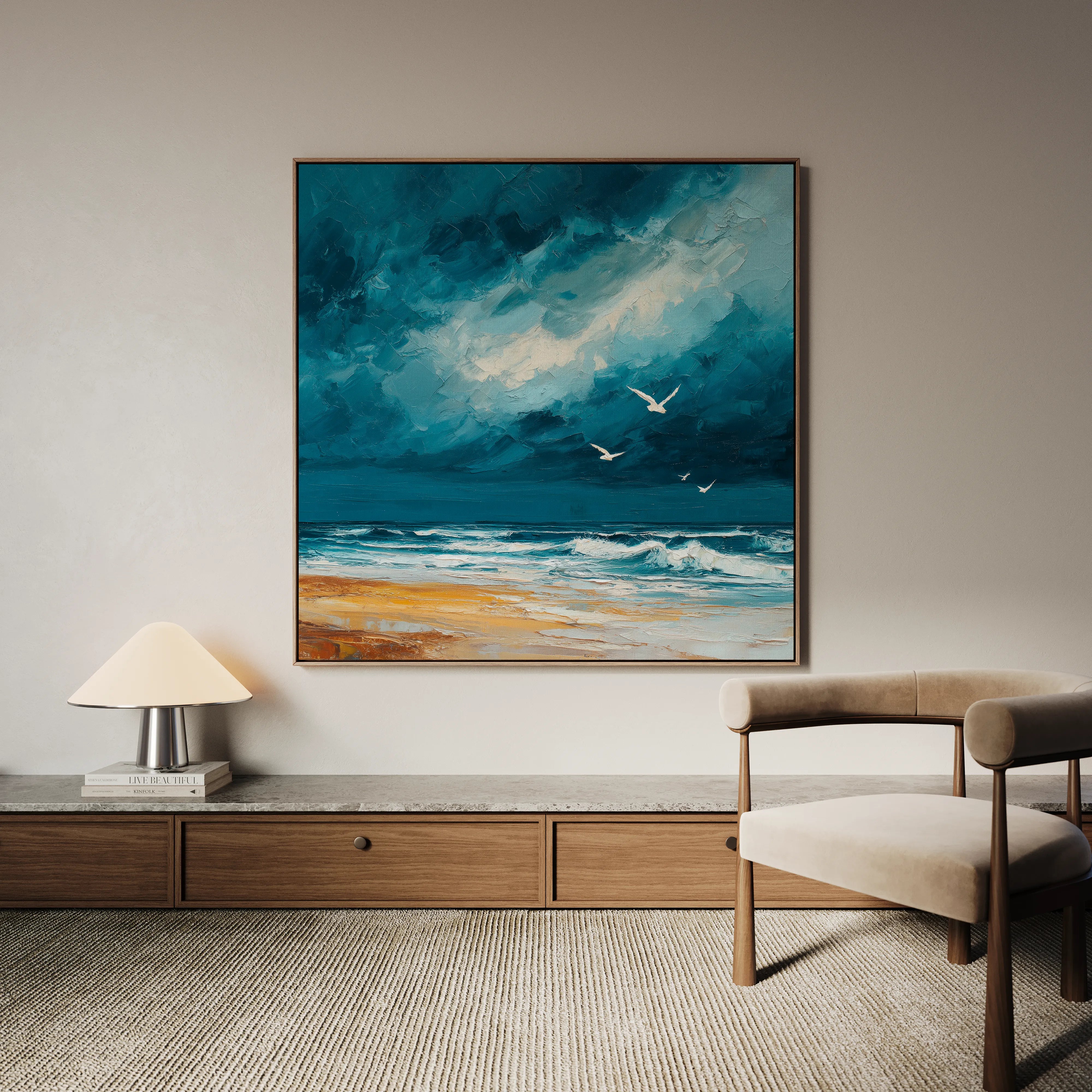Abstract 837 Canvas Art 16" x 16" / 40 x 40 cm / Black