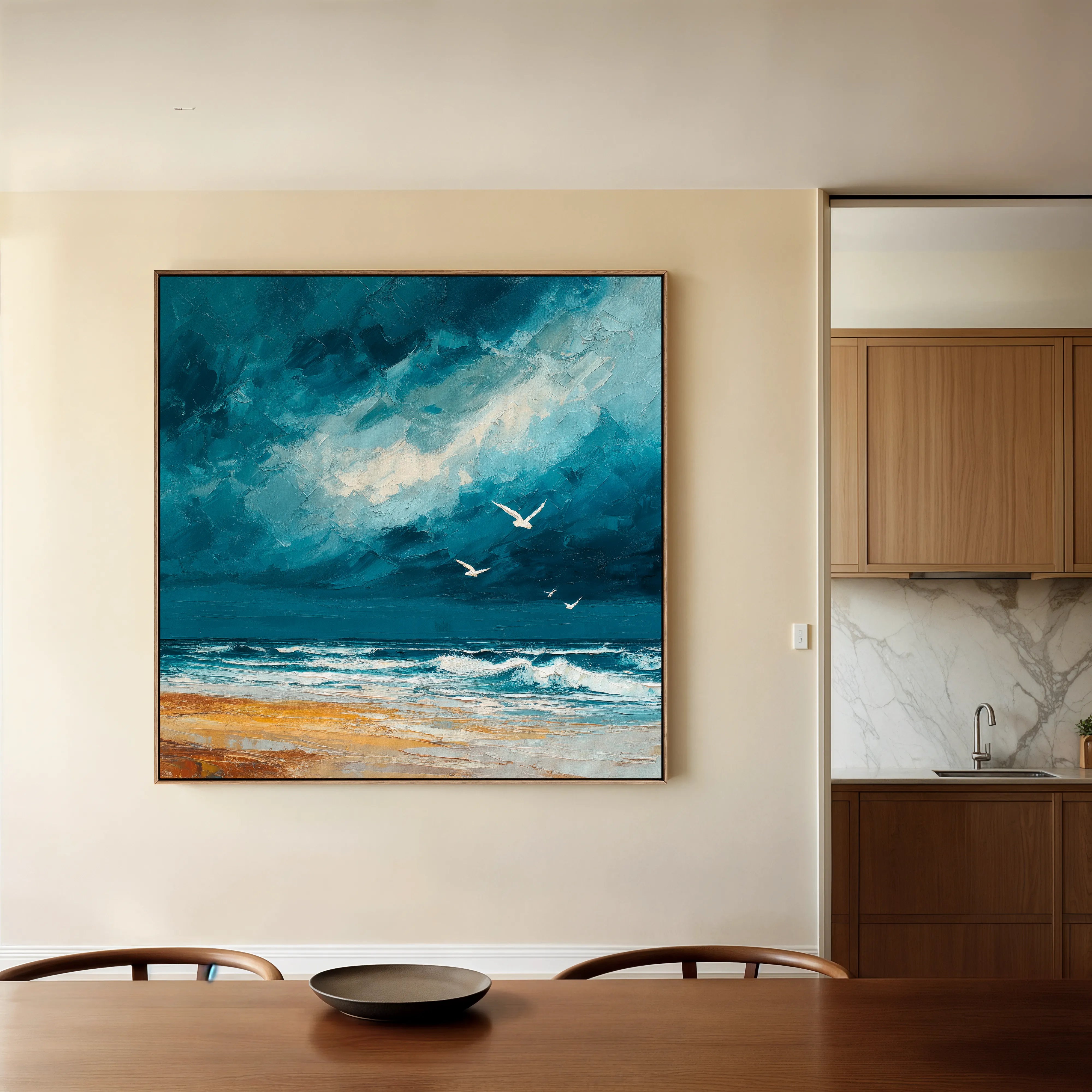 Abstract 837 Canvas Art 16" x 16" / 40 x 40 cm / Black