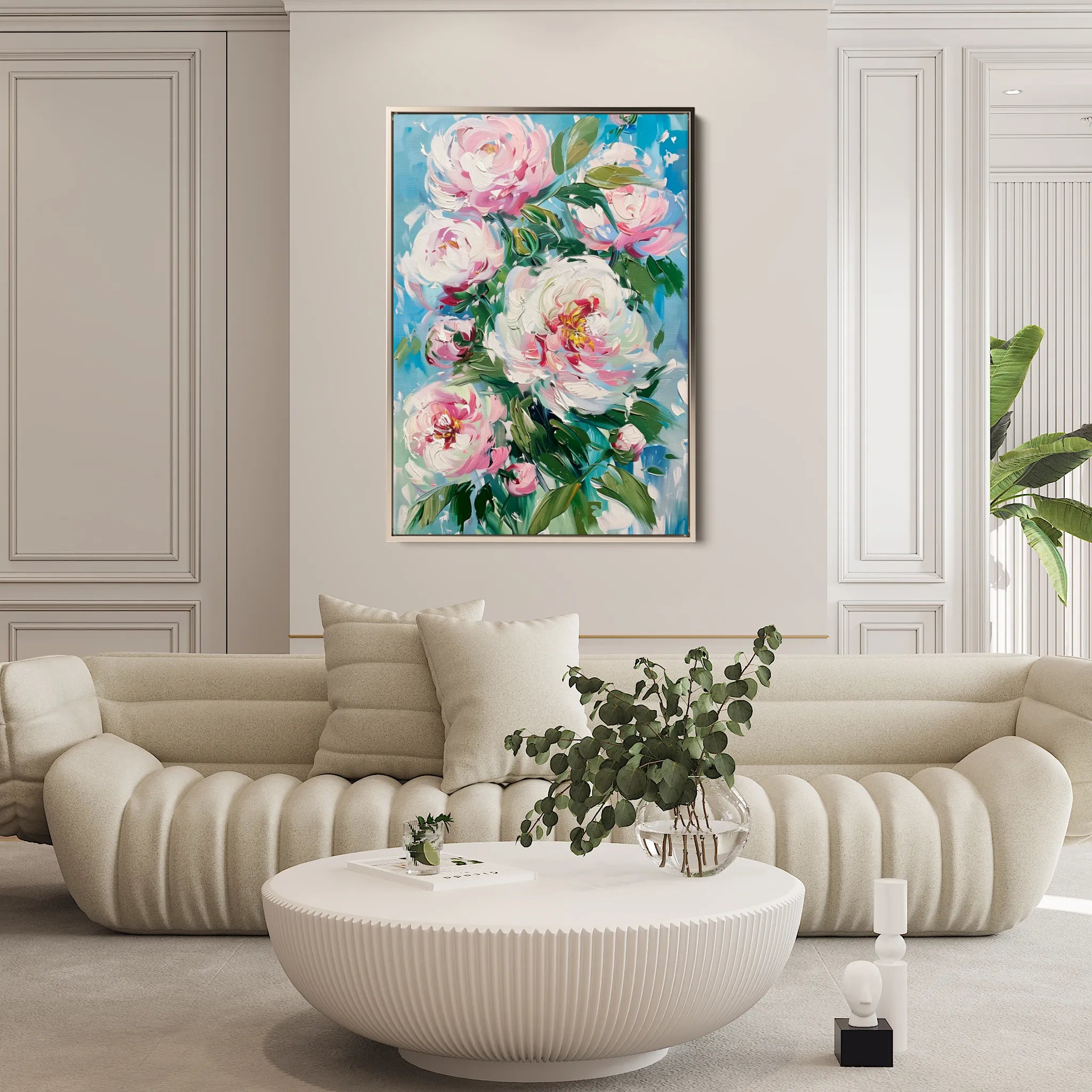 Floral 837 Canvas Art 18" x 24" / 45 x 60 cm / Black