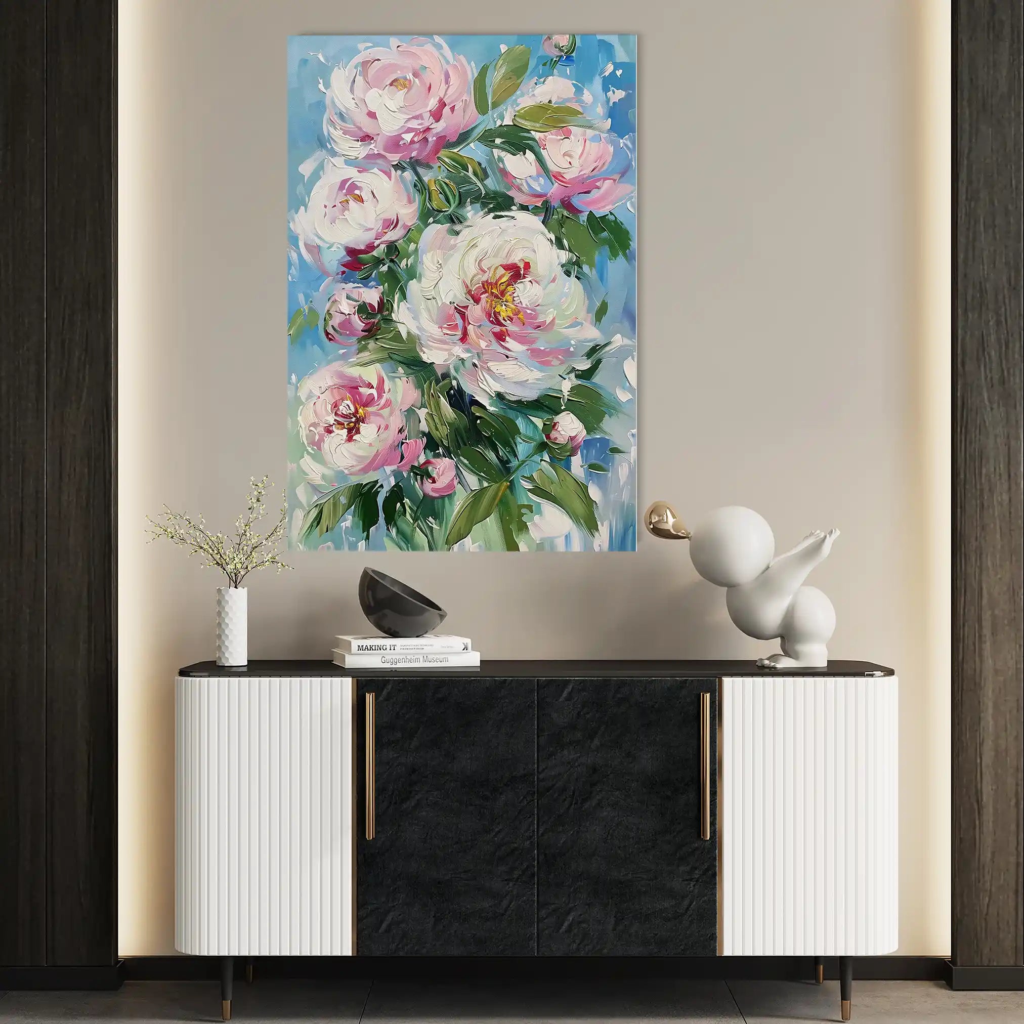 Floral 837 Canvas Art 60 x 40 cm / Black