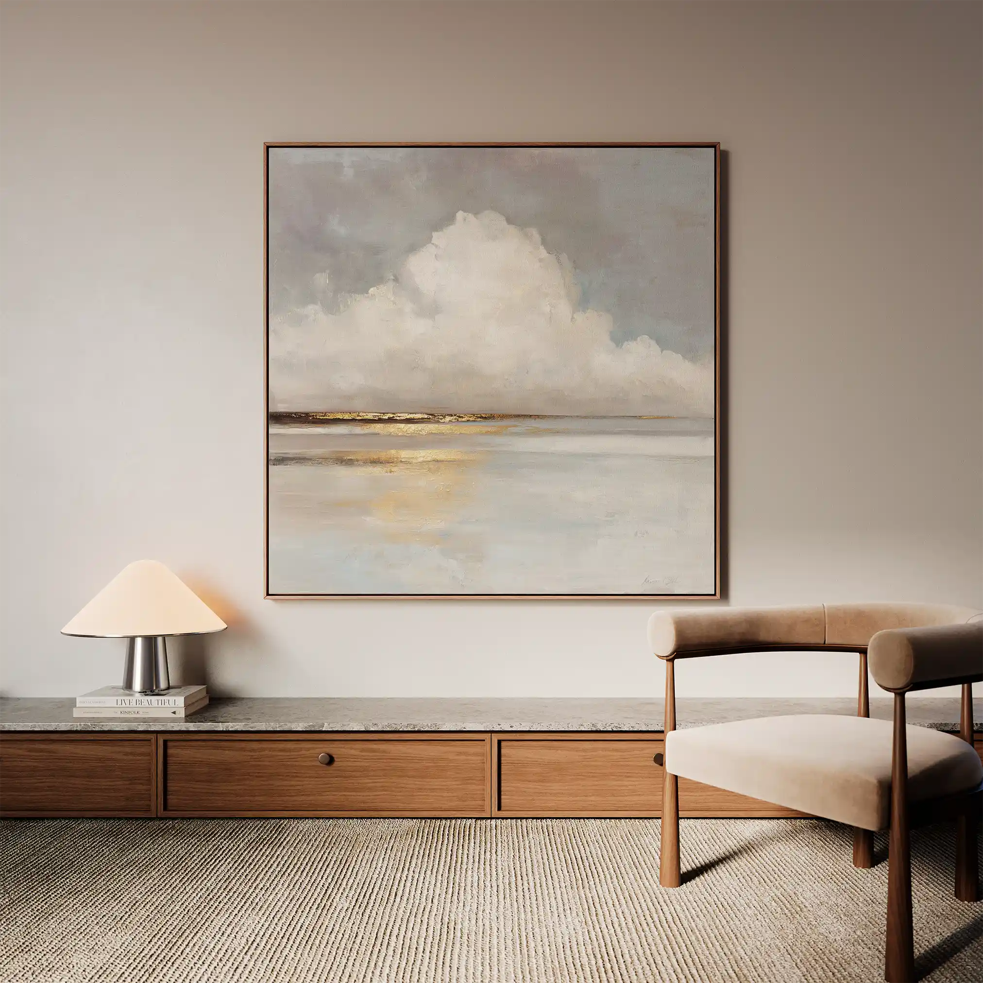 Abstract 838 Canvas Art 16" x 16" / 40 x 40 cm / Black