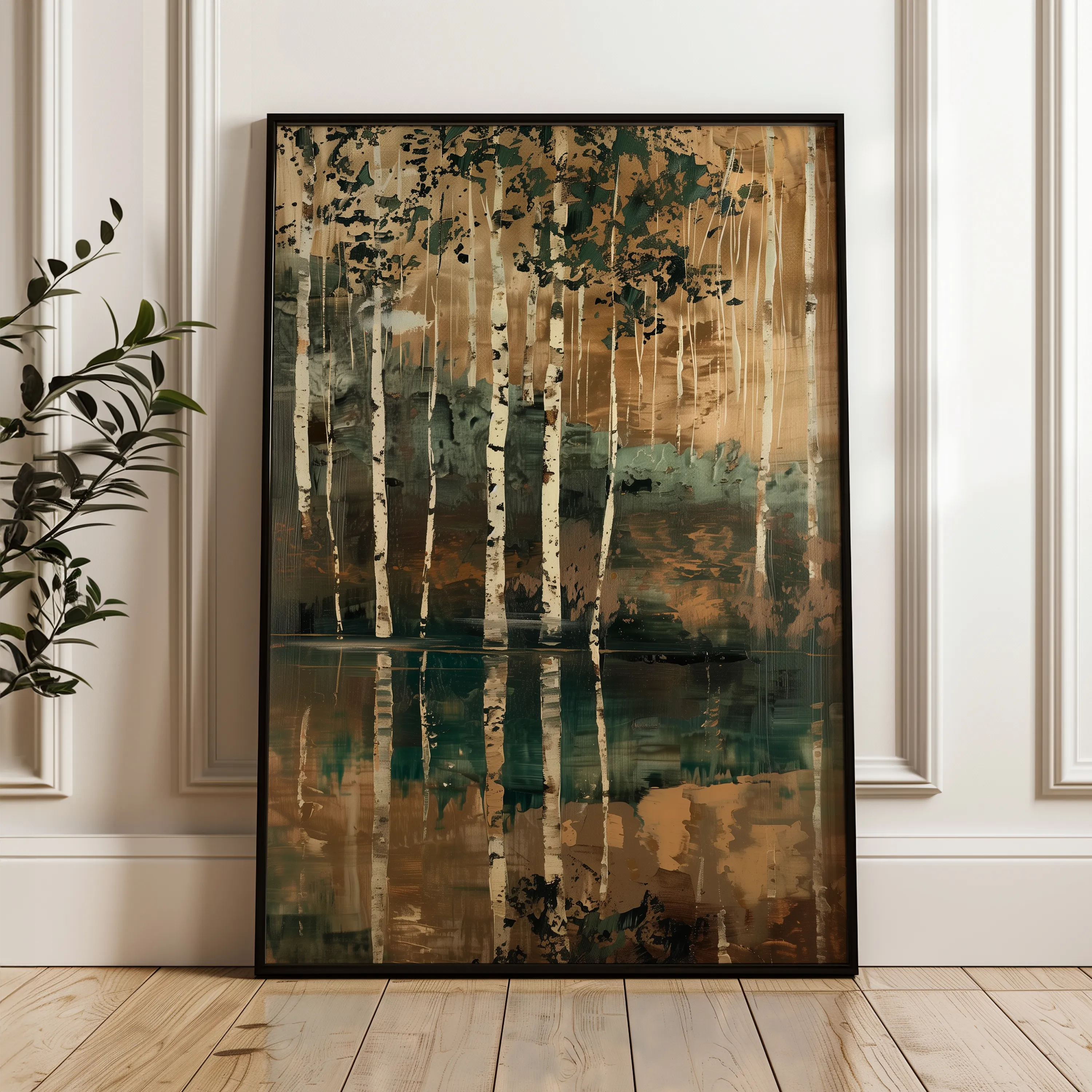 Floral 838 Canvas Art 18" x 24" / 45 x 60 cm / Black