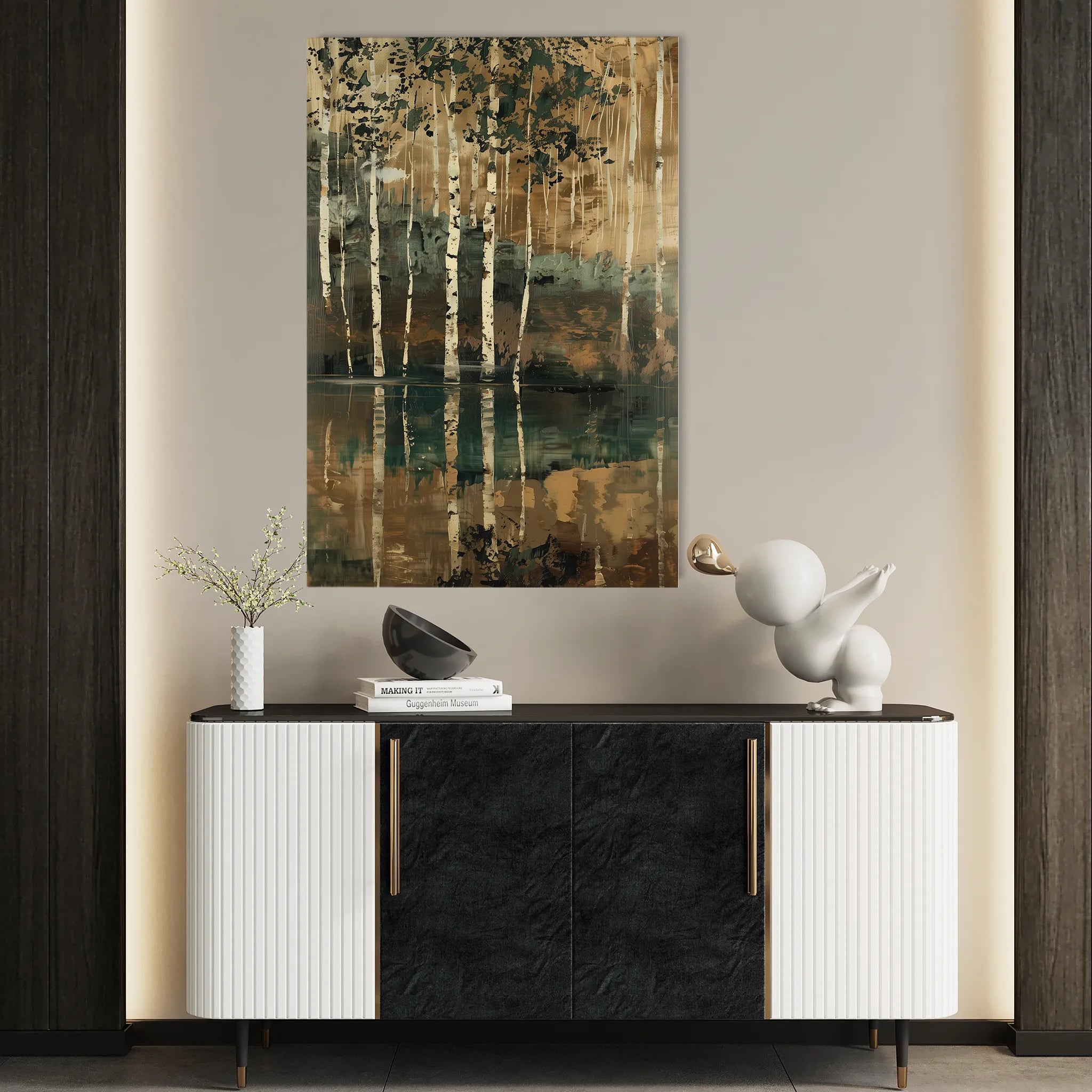 Floral 838 Canvas Art 18" x 24" / 45 x 60 cm / Black