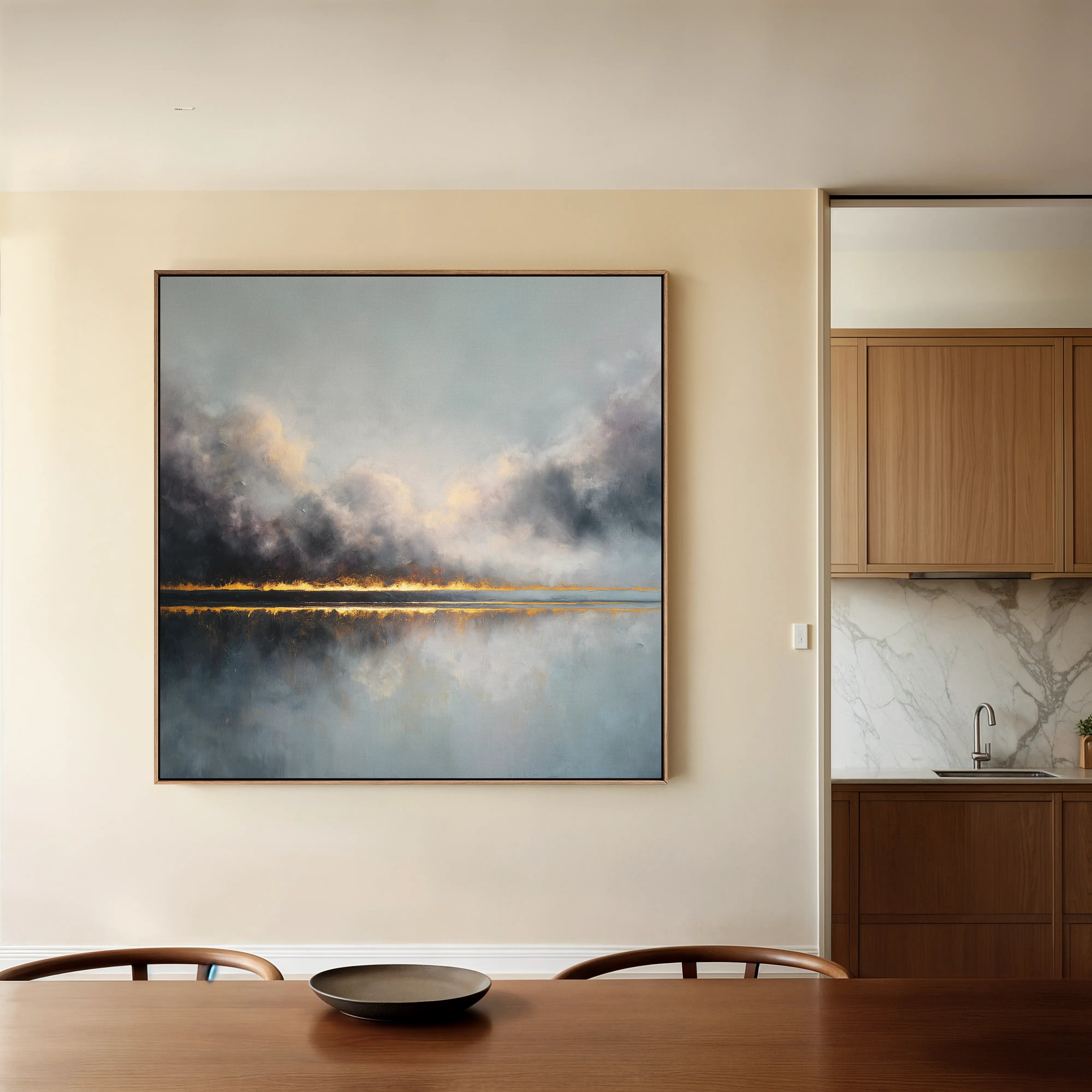 Abstract 839 Canvas Art 16" x 16" / 40 x 40 cm / Black