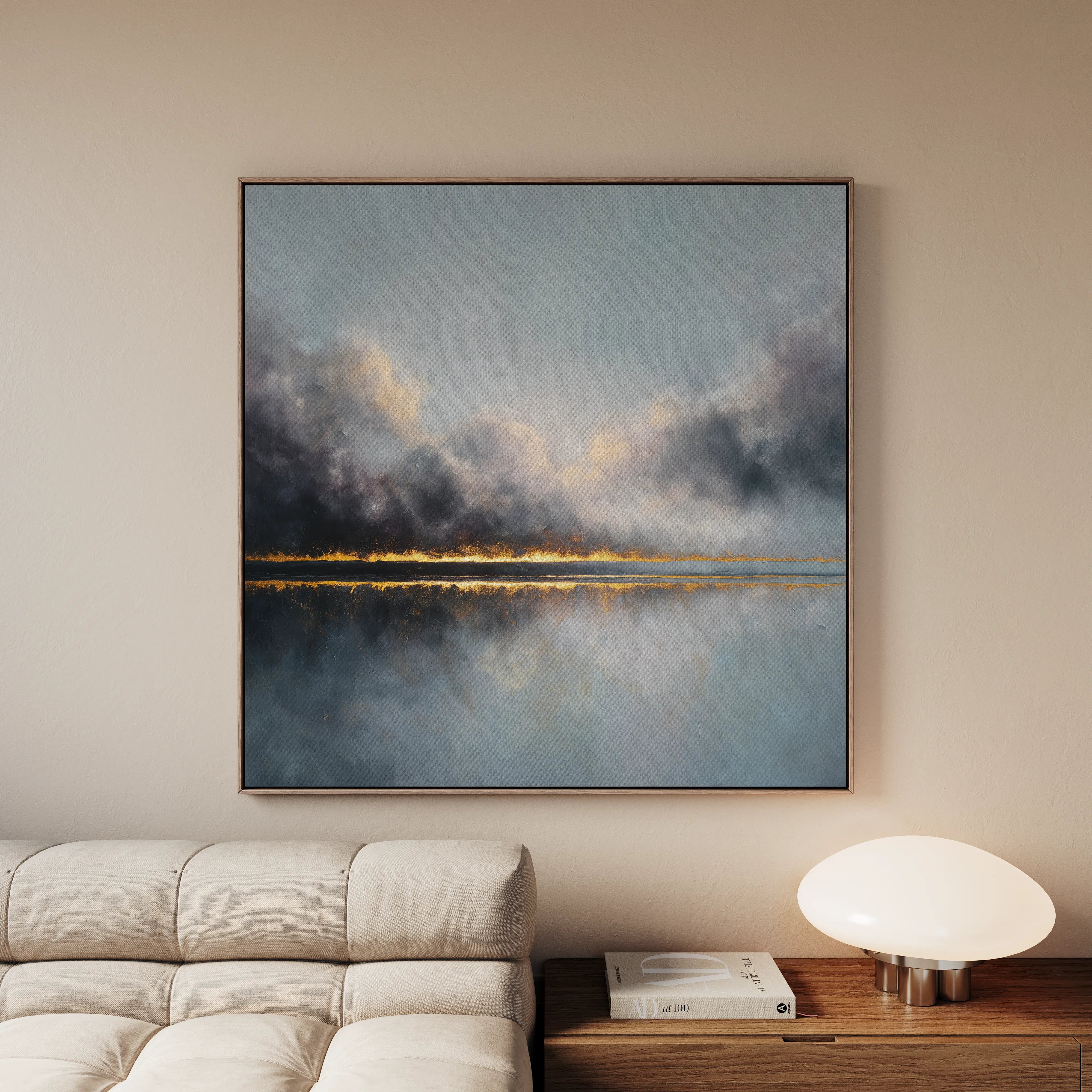 Abstract 839 Canvas Art 16" x 16" / 40 x 40 cm / Black