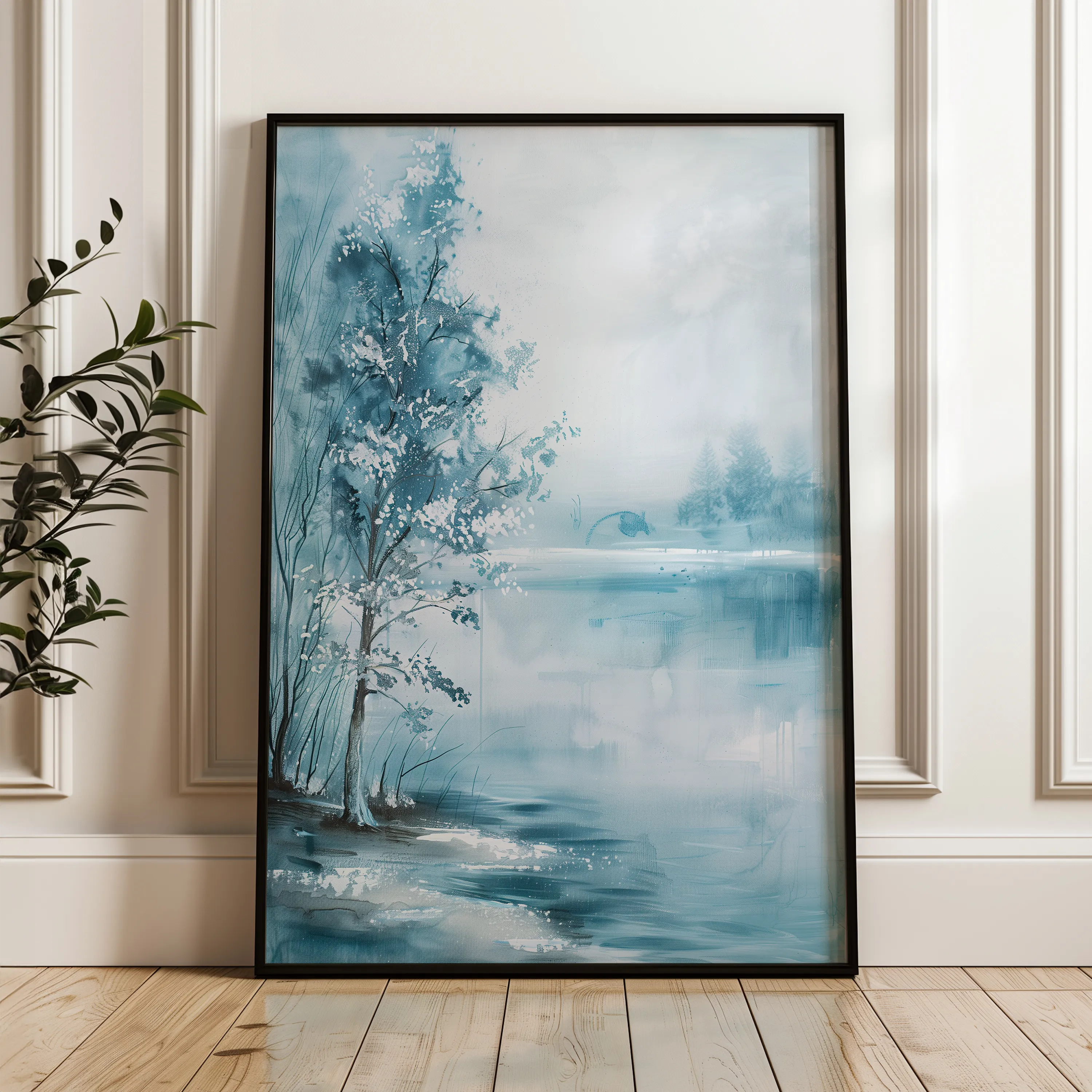Floral 839 Canvas Art 18" x 24" / 45 x 60 cm / Black