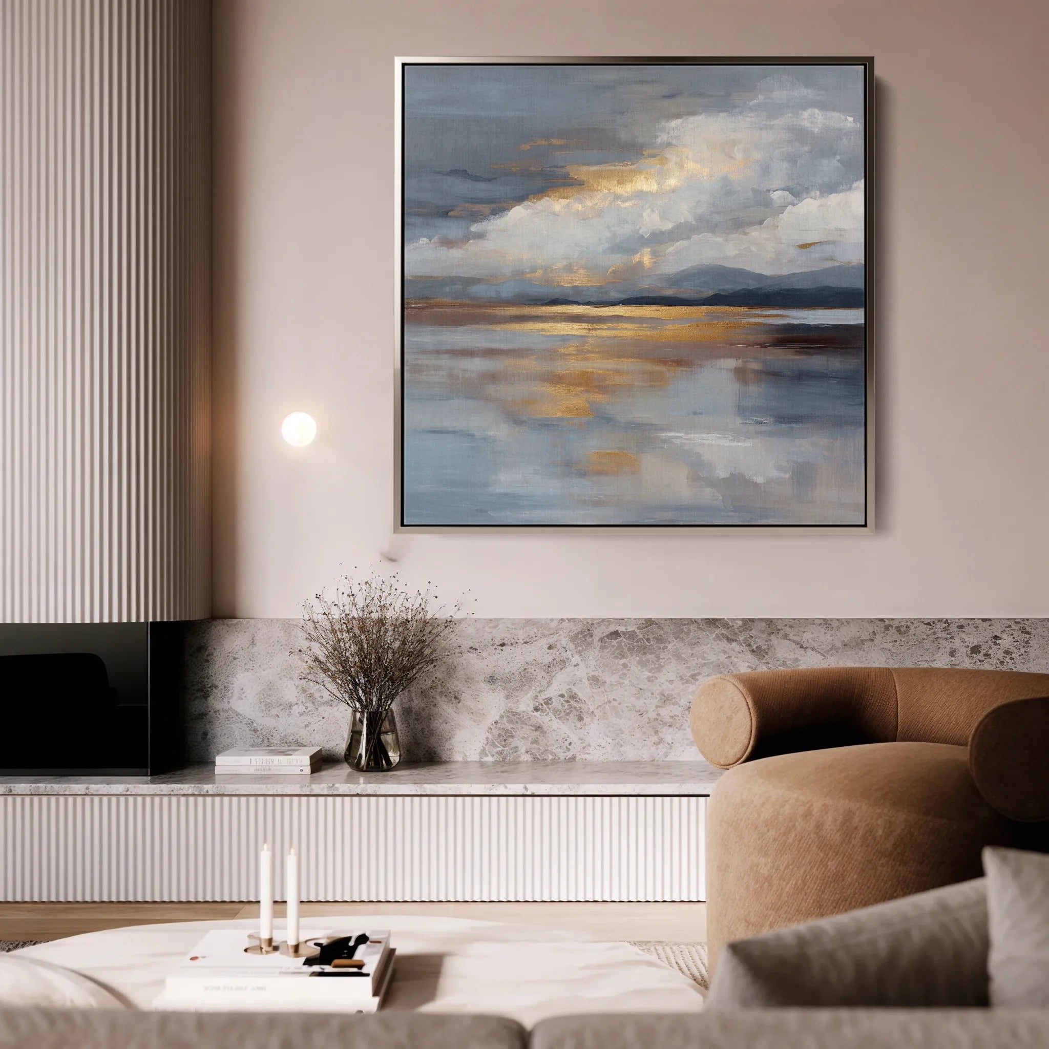 Abstract 840 Canvas Art 16" x 16" / 40 x 40 cm / Black