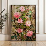 Floral 840 Canvas Art 18" x 24" / 45 x 60 cm / Black