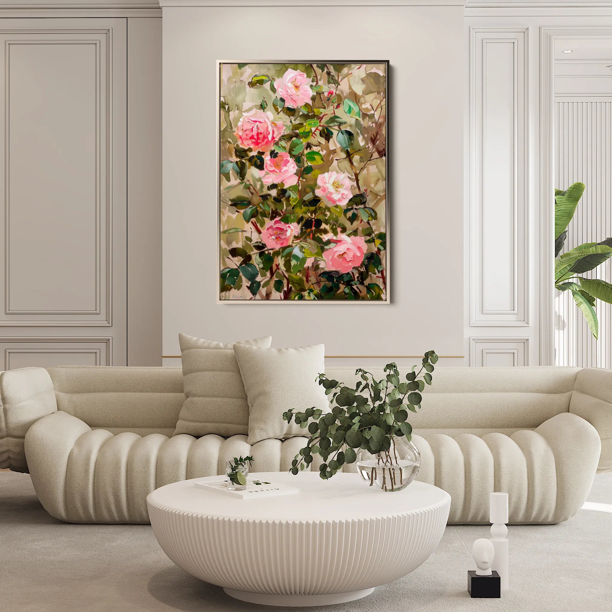 Floral 840 Canvas Art 18" x 24" / 45 x 60 cm / Black