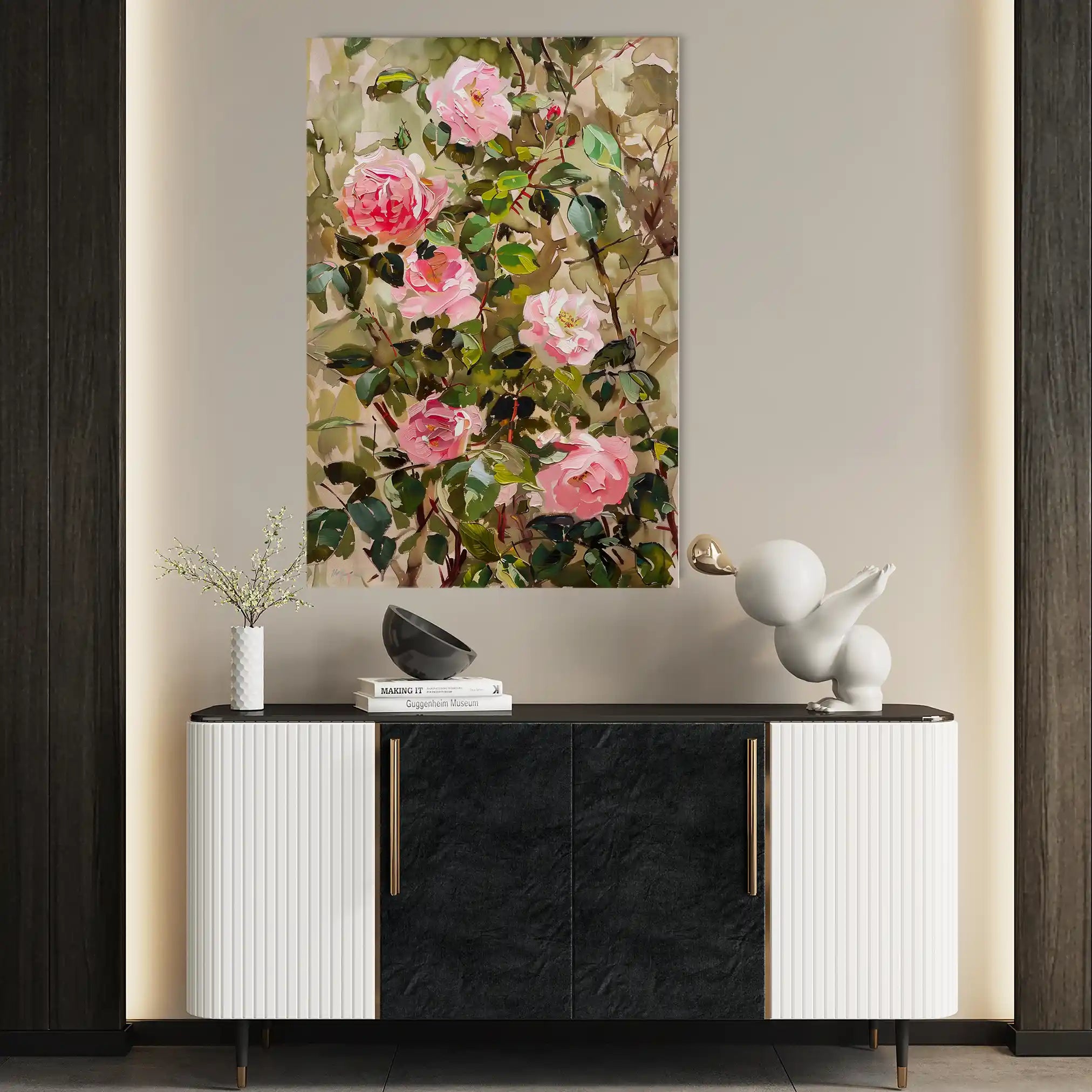 Floral 840 Canvas Art 60 x 40 cm / Black