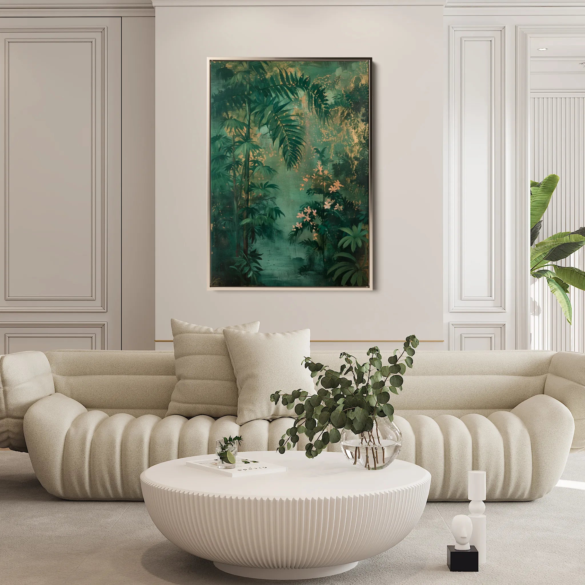 Floral 841 Canvas Art 18" x 24" / 45 x 60 cm / Black