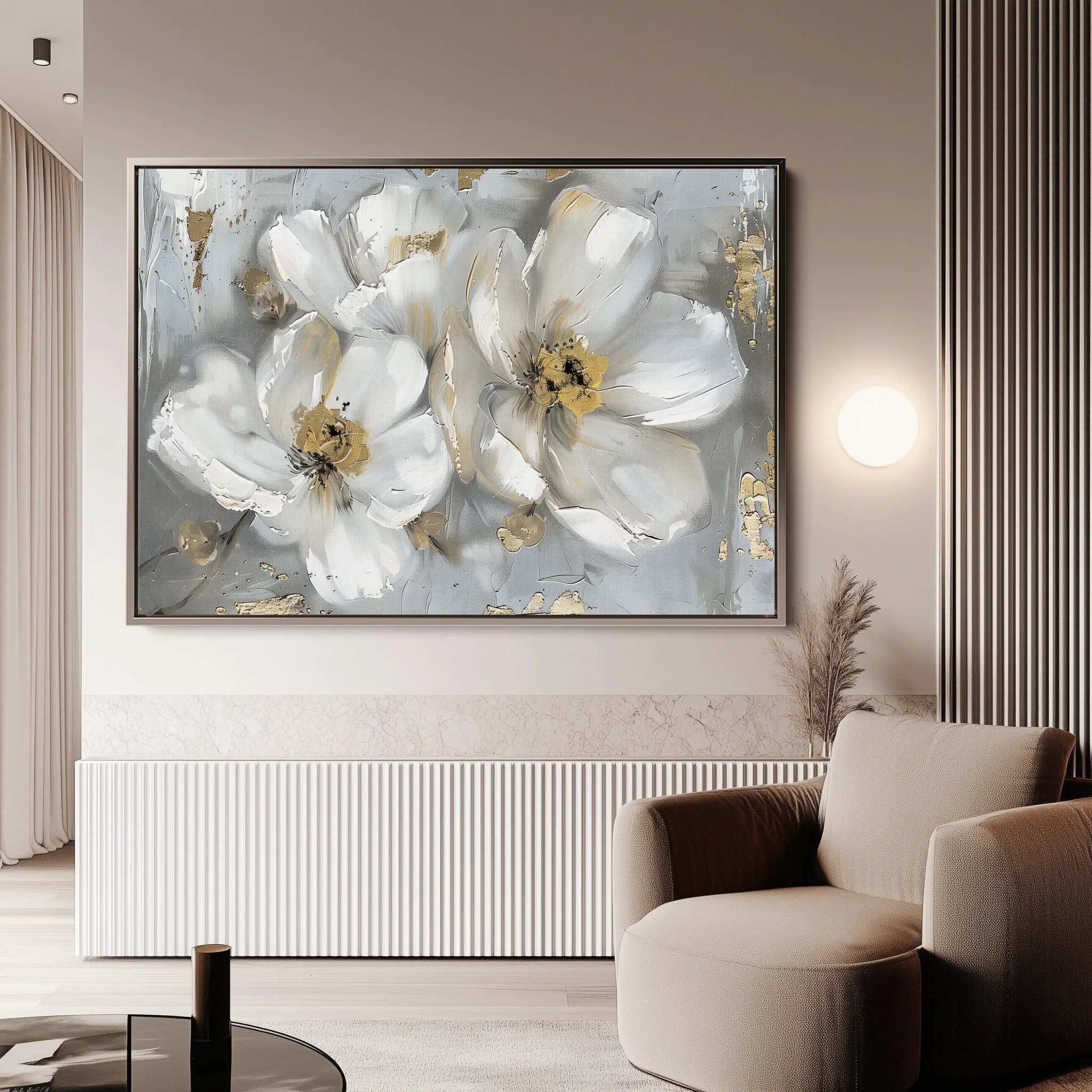 Floral 842 Canvas Art 18" x 24" / 45 x 60 cm / Black