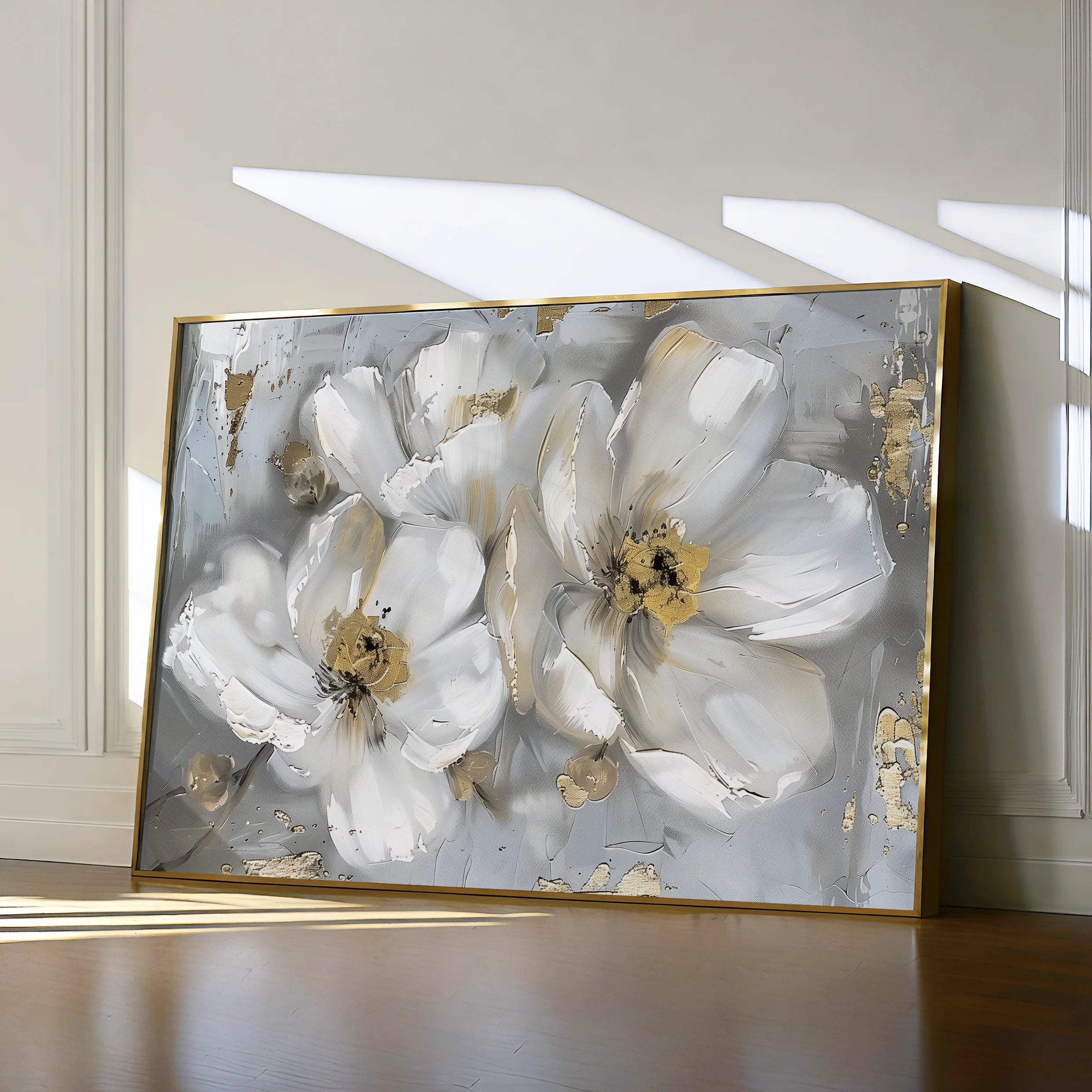 Floral 842 Canvas Art 18" x 24" / 45 x 60 cm / Black