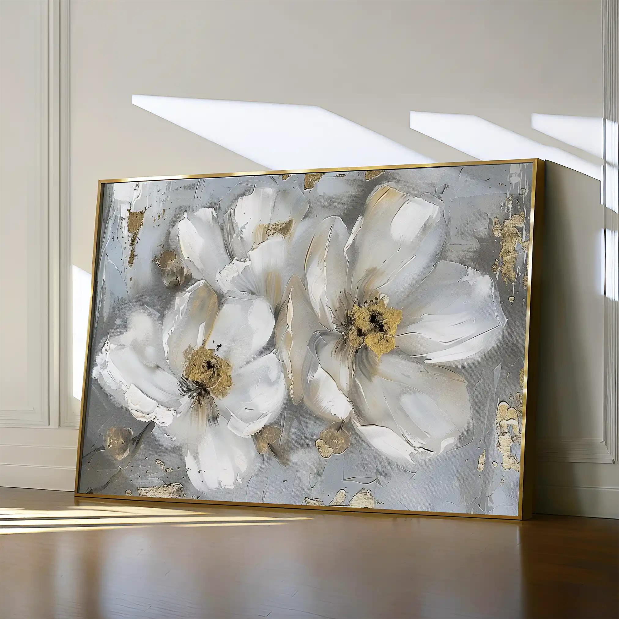 Floral 842 Canvas Art 60 x 40 cm / Black