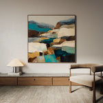 Abstract 843 Canvas Art 16" x 16" / 40 x 40 cm / Black