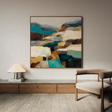 Abstract 843 Canvas Art 16" x 16" / 40 x 40 cm / Black