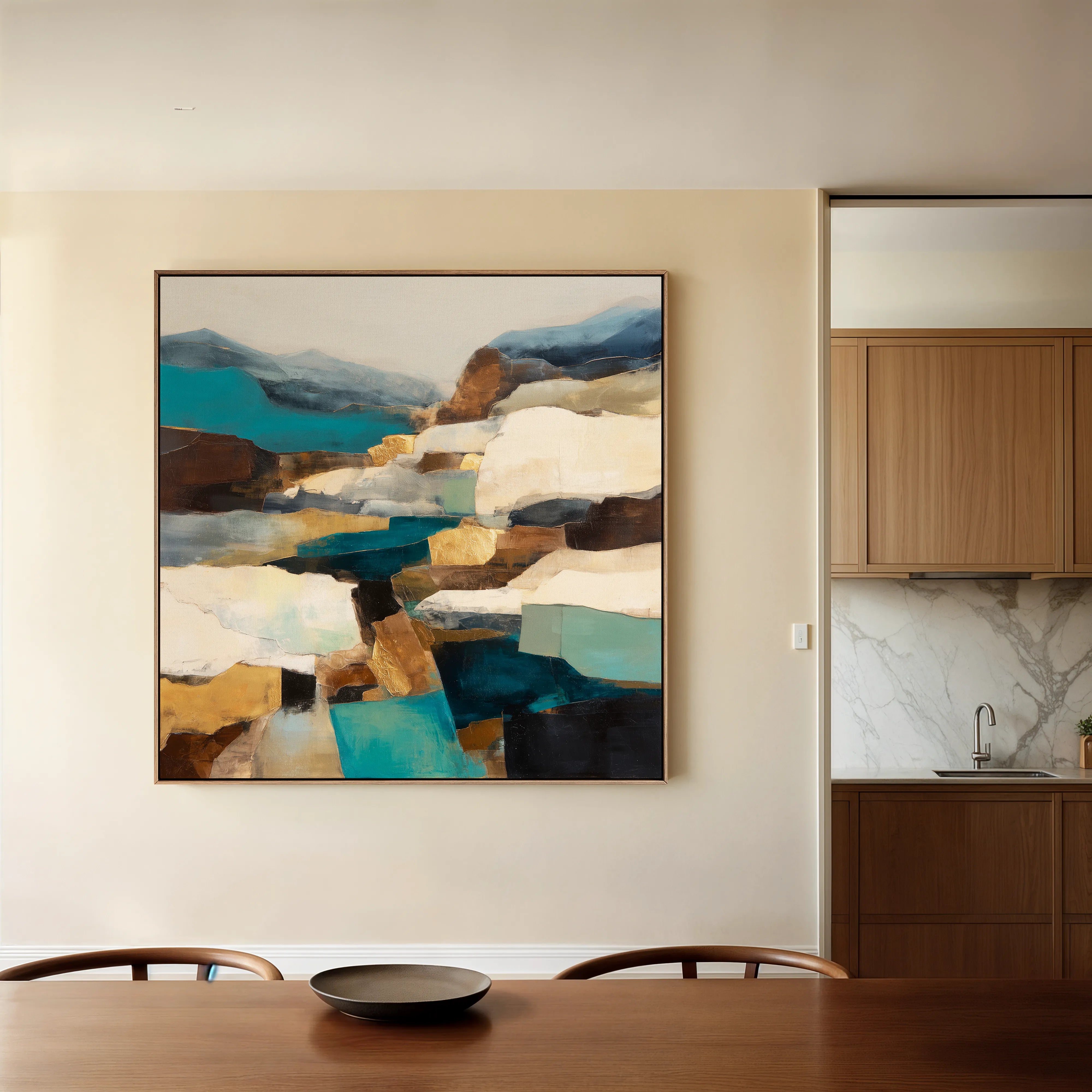 Abstract 843 Canvas Art 16" x 16" / 40 x 40 cm / Black