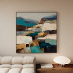 Abstract 843 Canvas Art 16" x 16" / 40 x 40 cm / Black