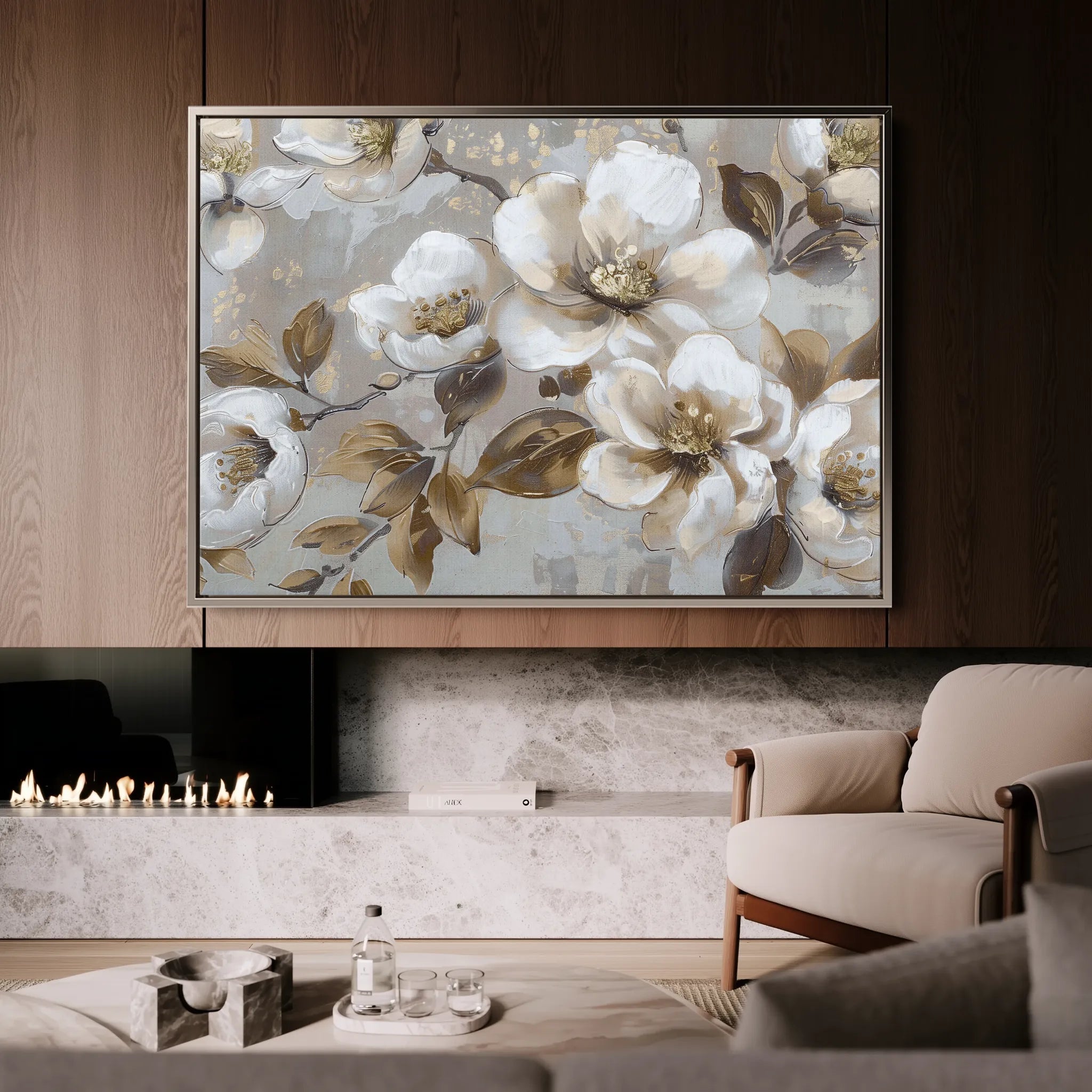 Floral 843 Canvas Art 18" x 24" / 45 x 60 cm / Black