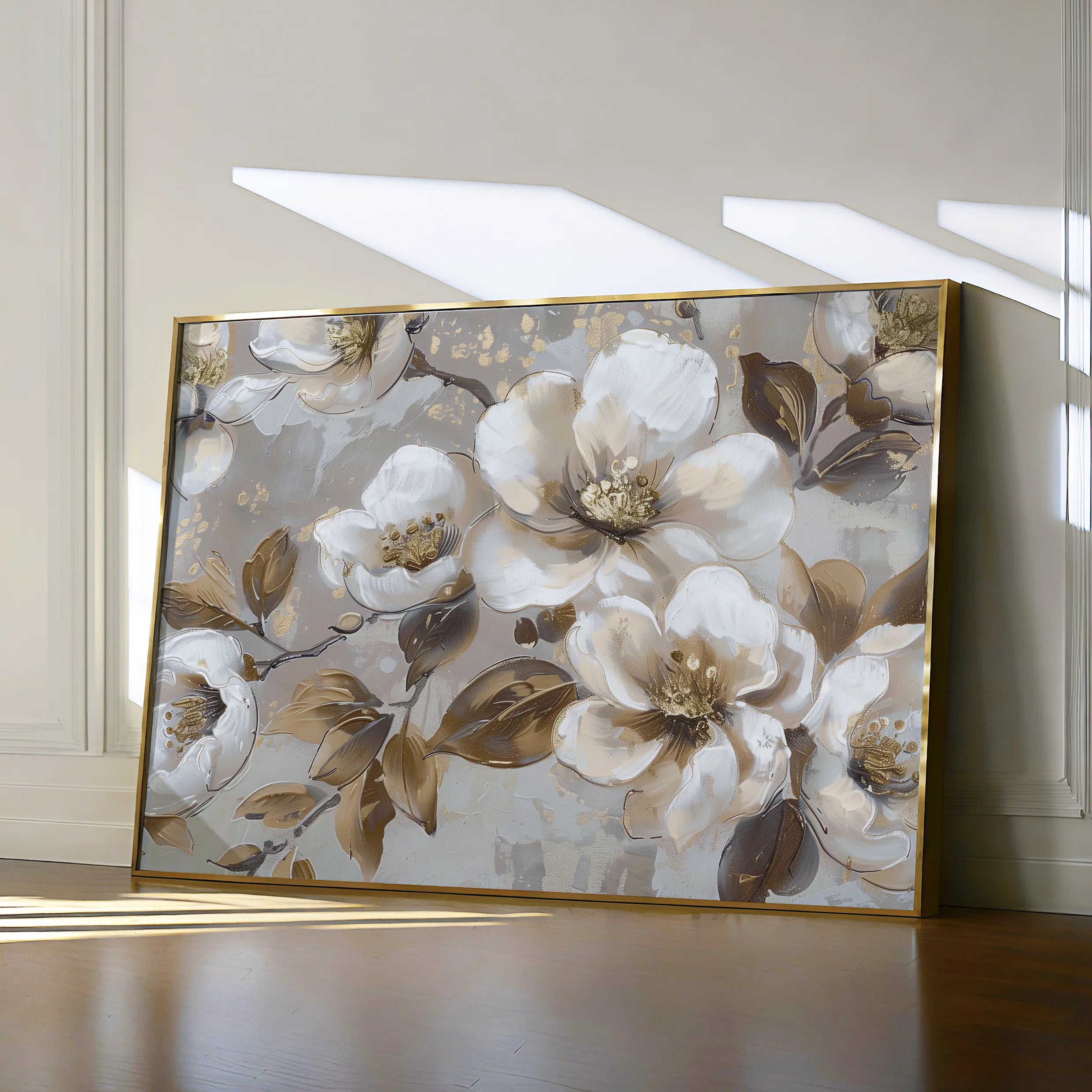 Floral 843 Canvas Art 18" x 24" / 45 x 60 cm / Black