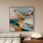 Abstract 844 Canvas Art 16" x 16" / 40 x 40 cm / Black