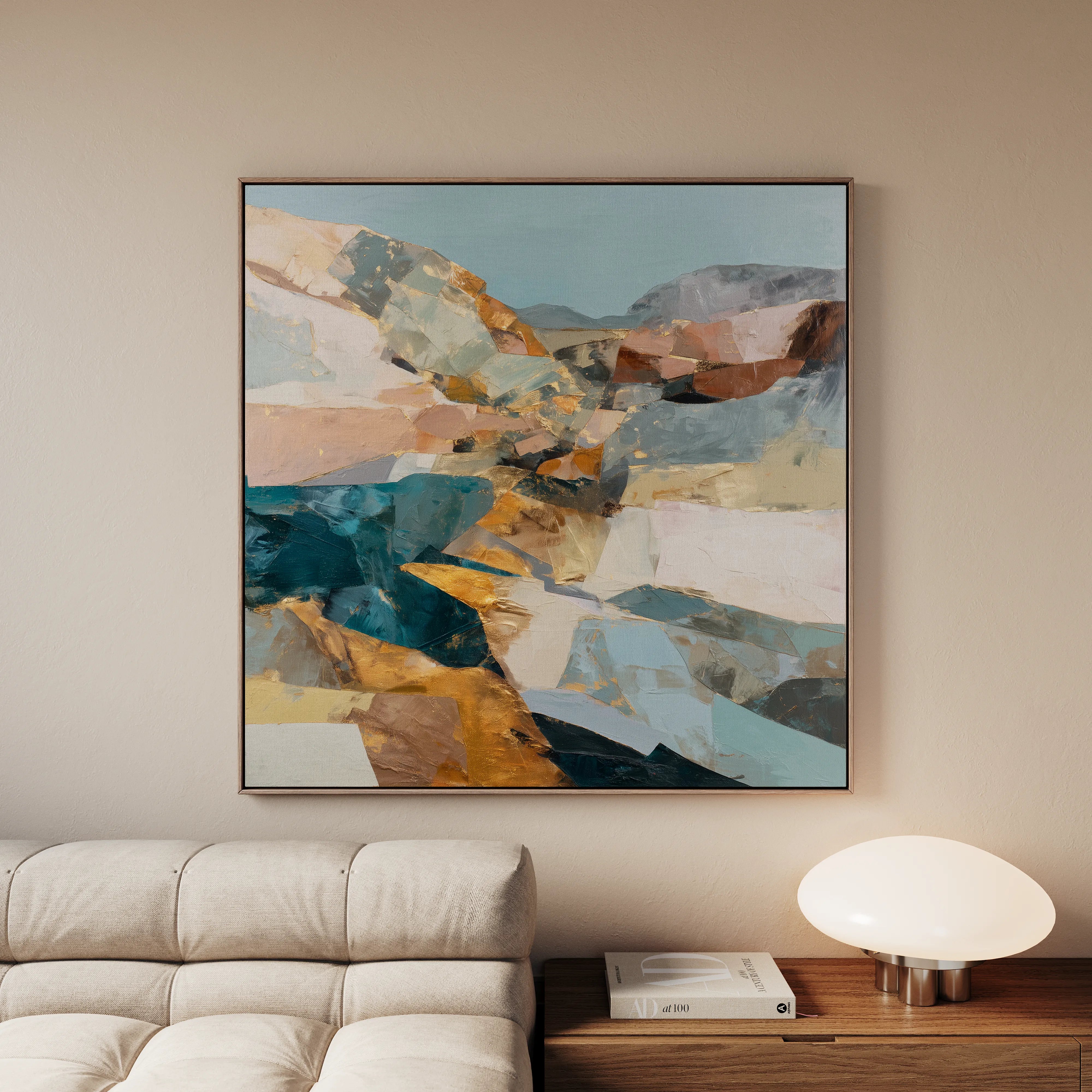 Abstract 844 Canvas Art 16" x 16" / 40 x 40 cm / Black