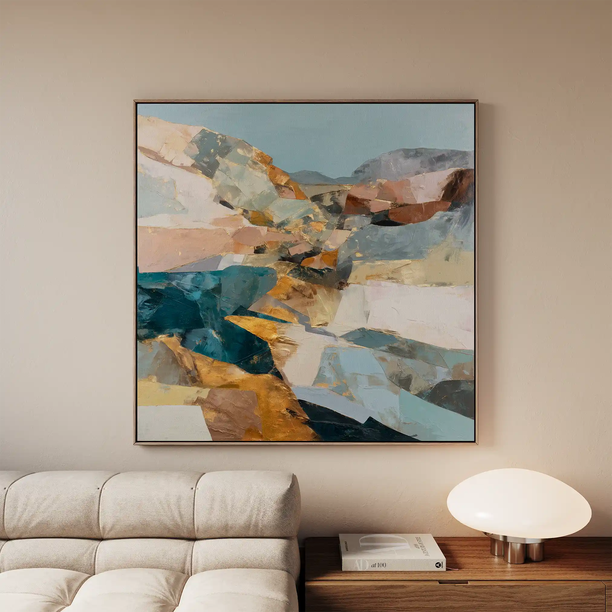 Abstract 844 Canvas Art 16" x 16" / 40 x 40 cm / Black