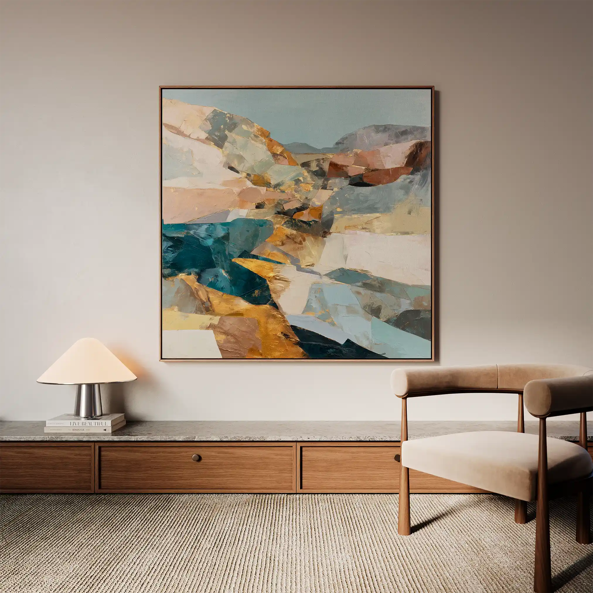 Abstract 844 Canvas Art 16" x 16" / 40 x 40 cm / Black