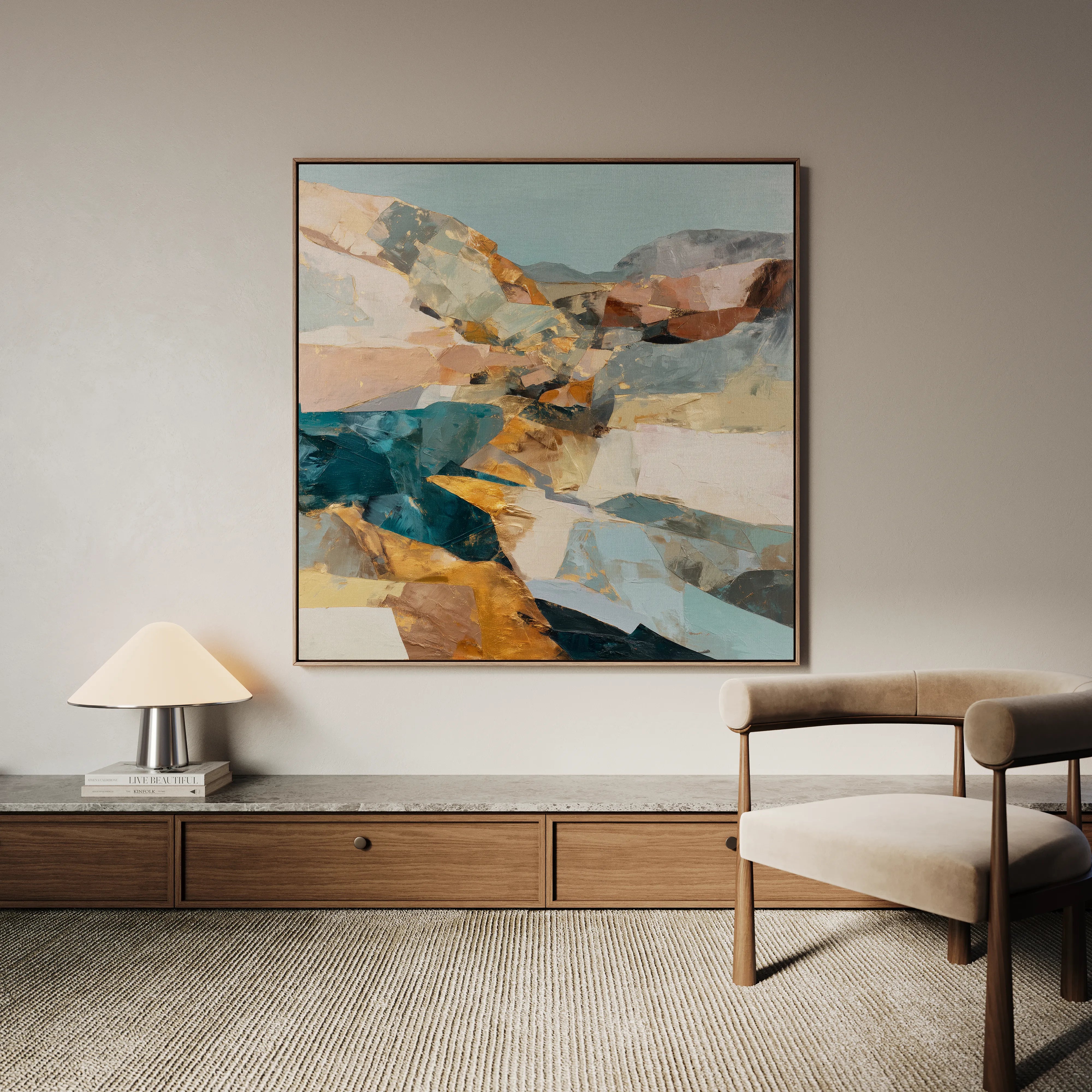 Abstract 844 Canvas Art 16" x 16" / 40 x 40 cm / Black
