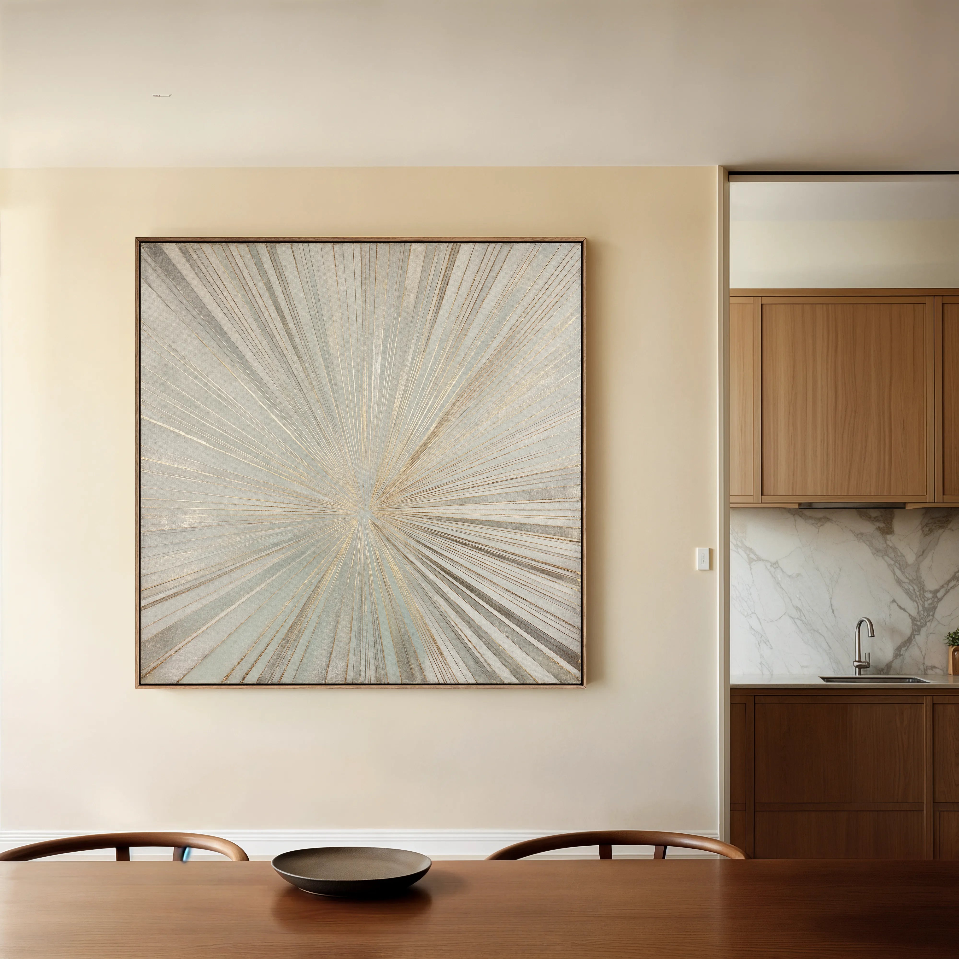 Abstract 845 Canvas Art 16" x 16" / 40 x 40 cm / Black
