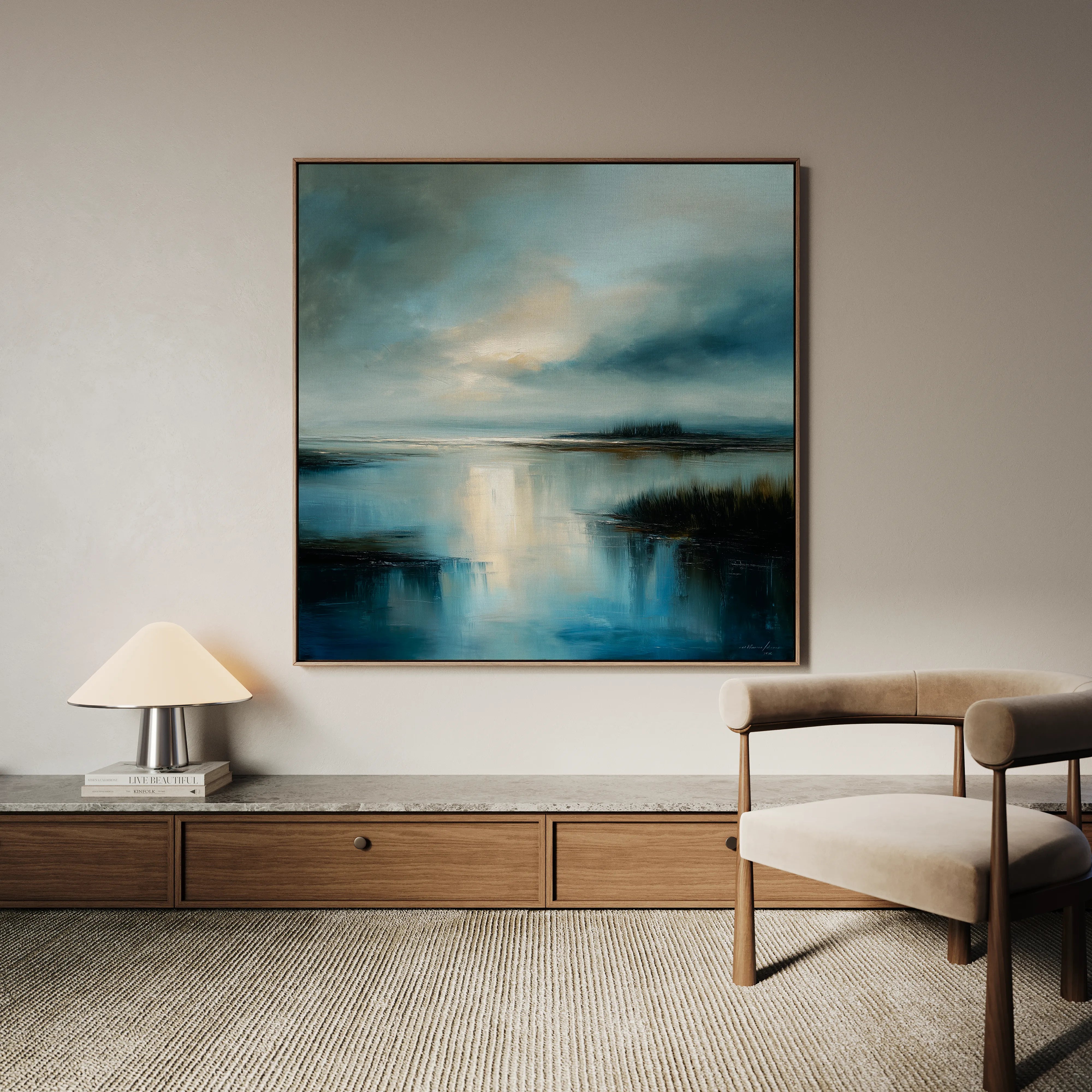 Abstract 846 Canvas Art 16" x 16" / 40 x 40 cm / Black