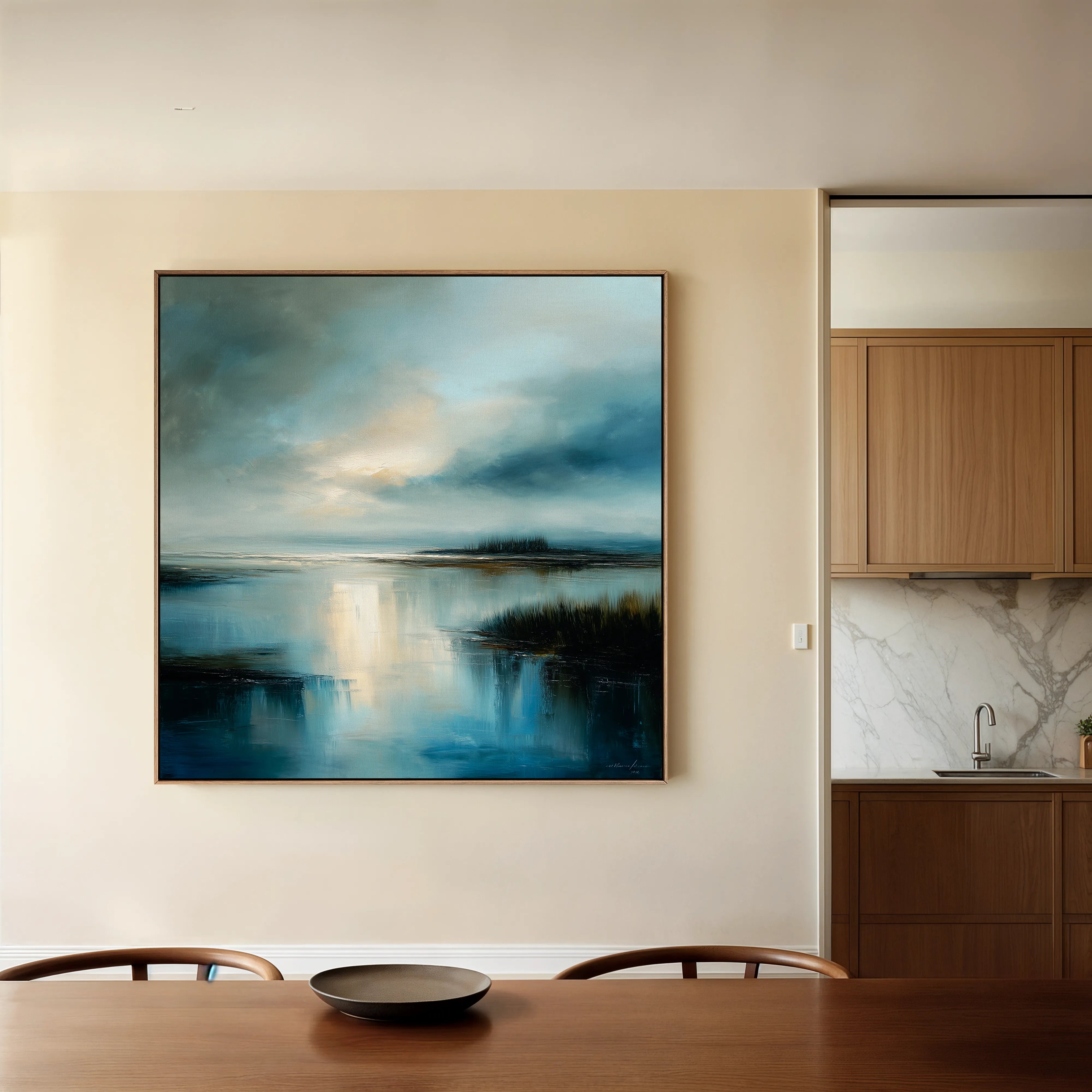 Abstract 846 Canvas Art 16" x 16" / 40 x 40 cm / Black