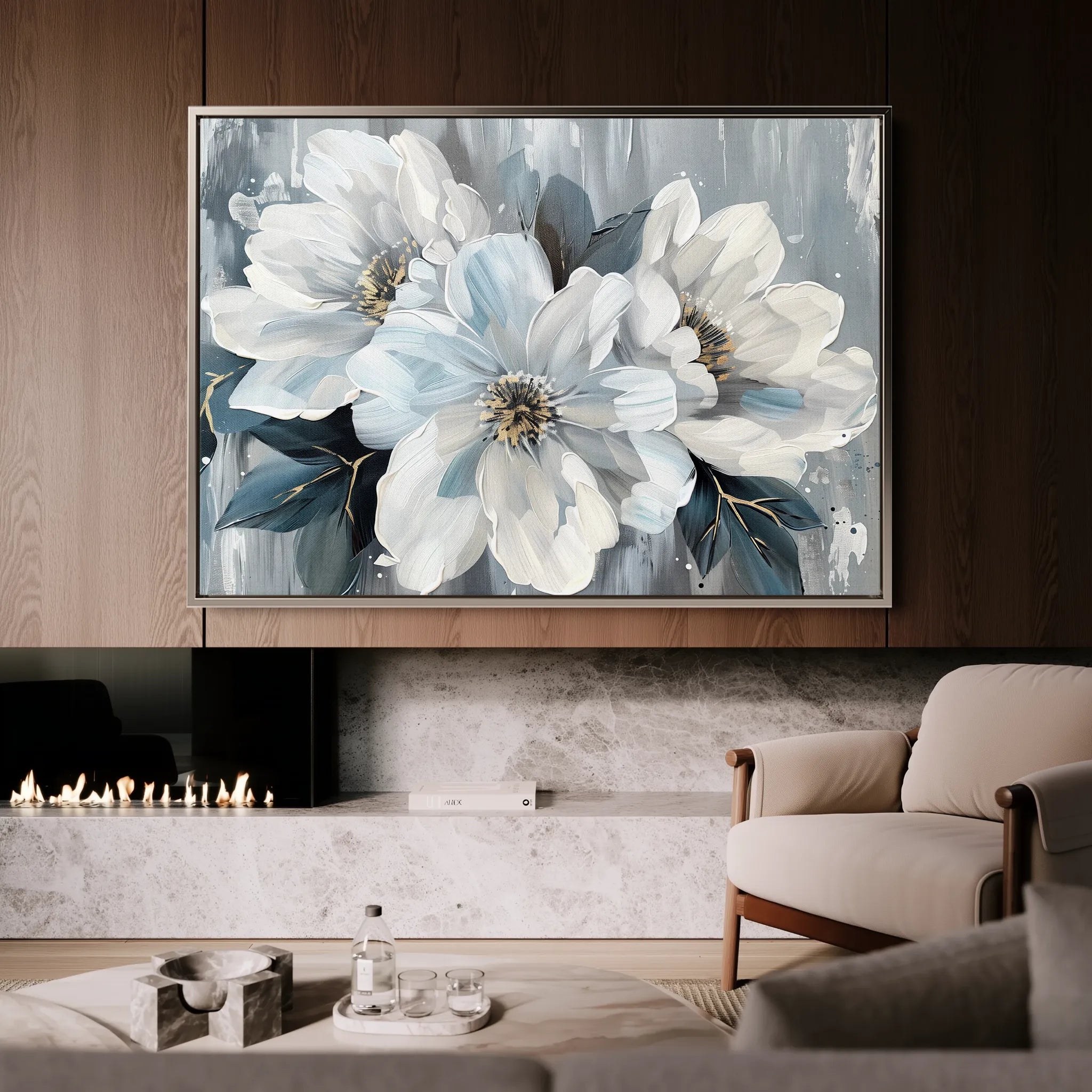 Floral 846 Canvas Art 18" x 24" / 45 x 60 cm / Black