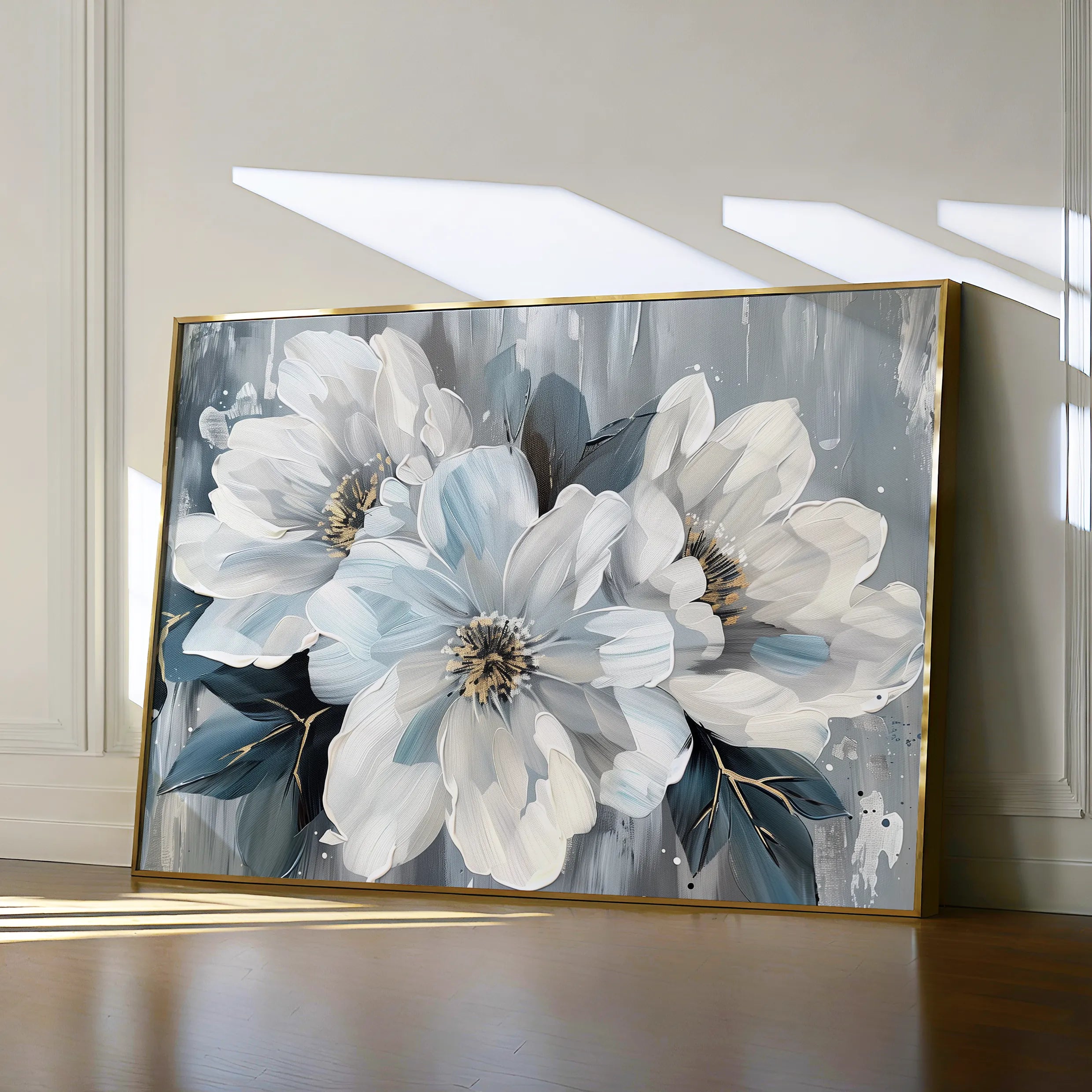 Floral 846 Canvas Art 18" x 24" / 45 x 60 cm / Black