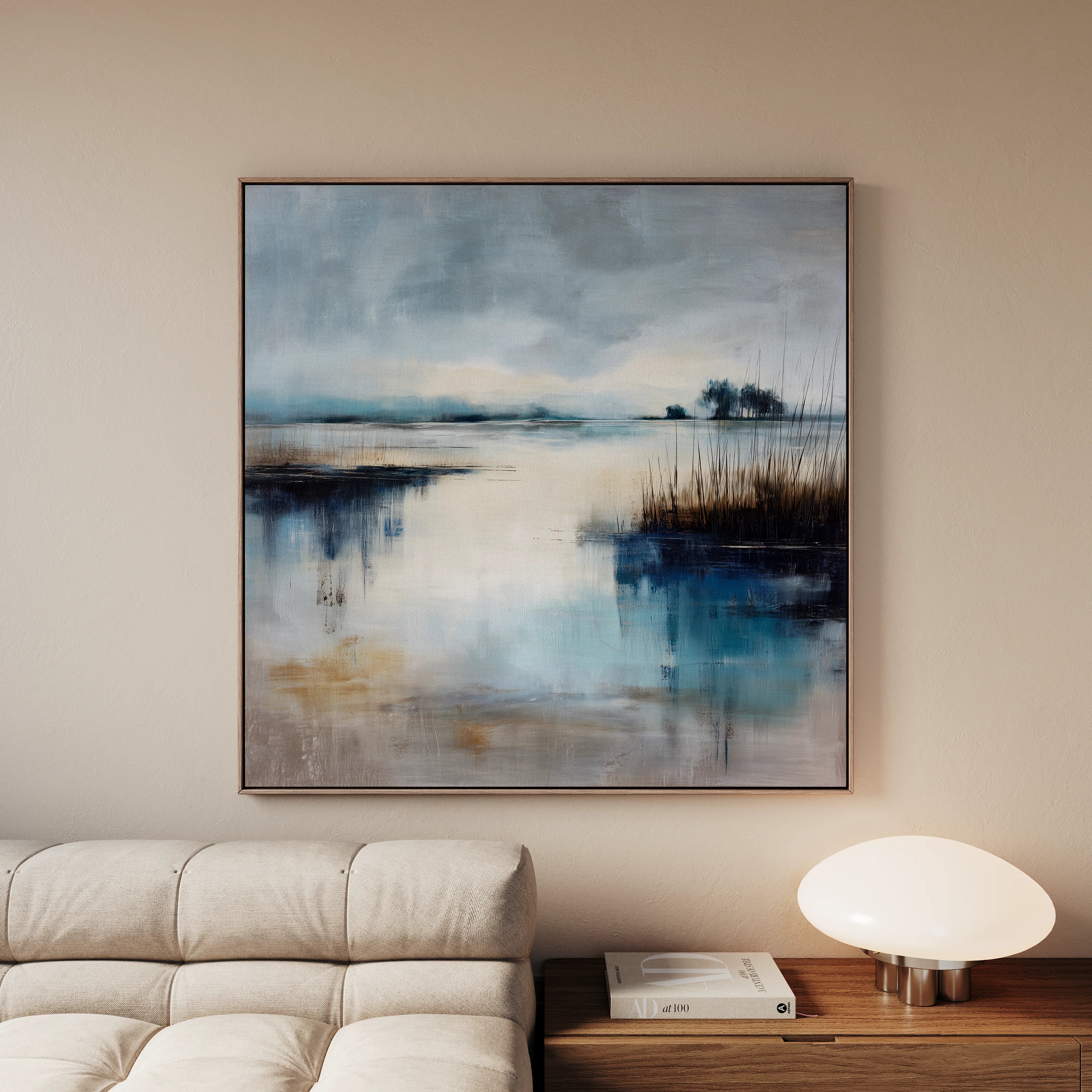 Abstract 847 Canvas Art 16" x 16" / 40 x 40 cm / Black