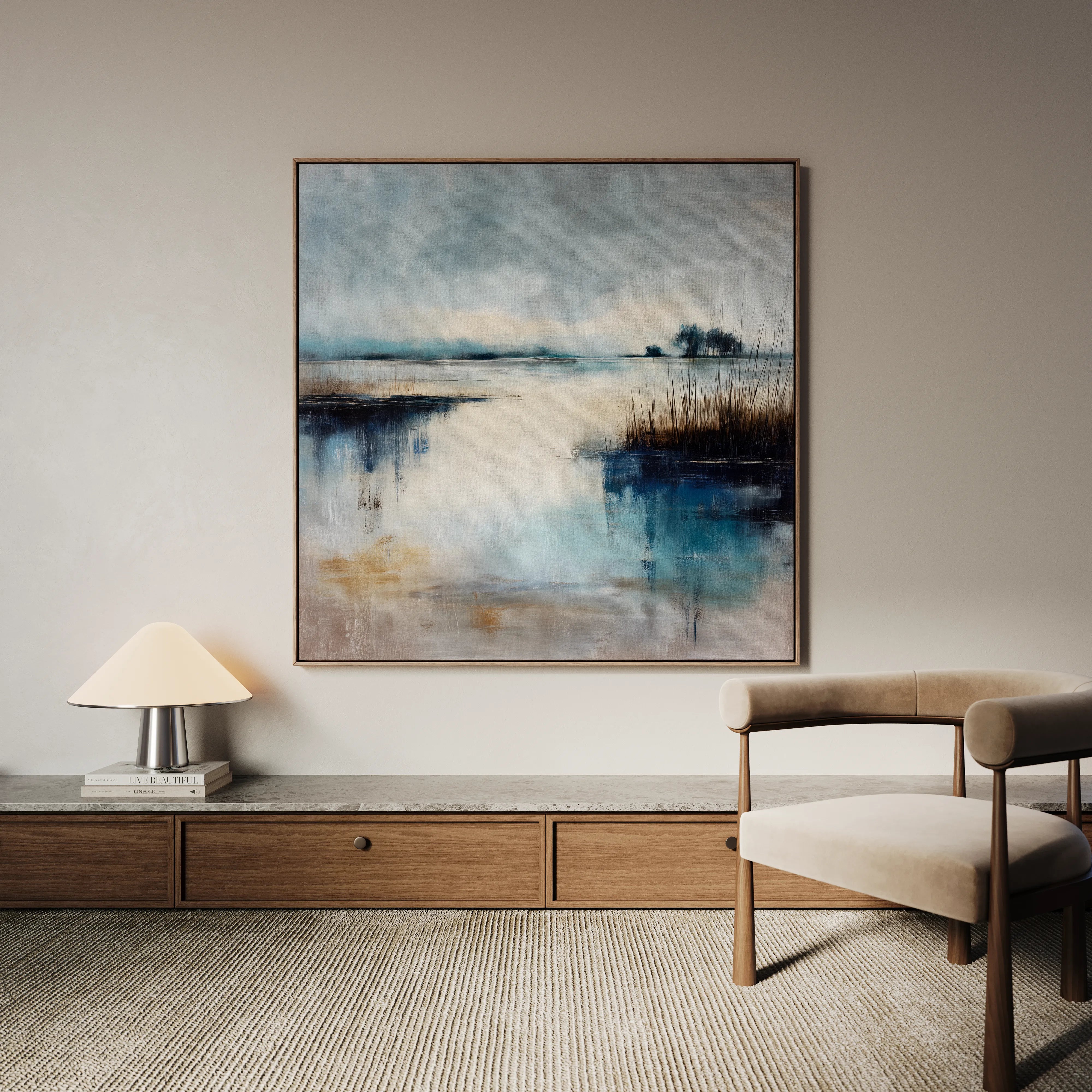 Abstract 847 Canvas Art 16" x 16" / 40 x 40 cm / Black