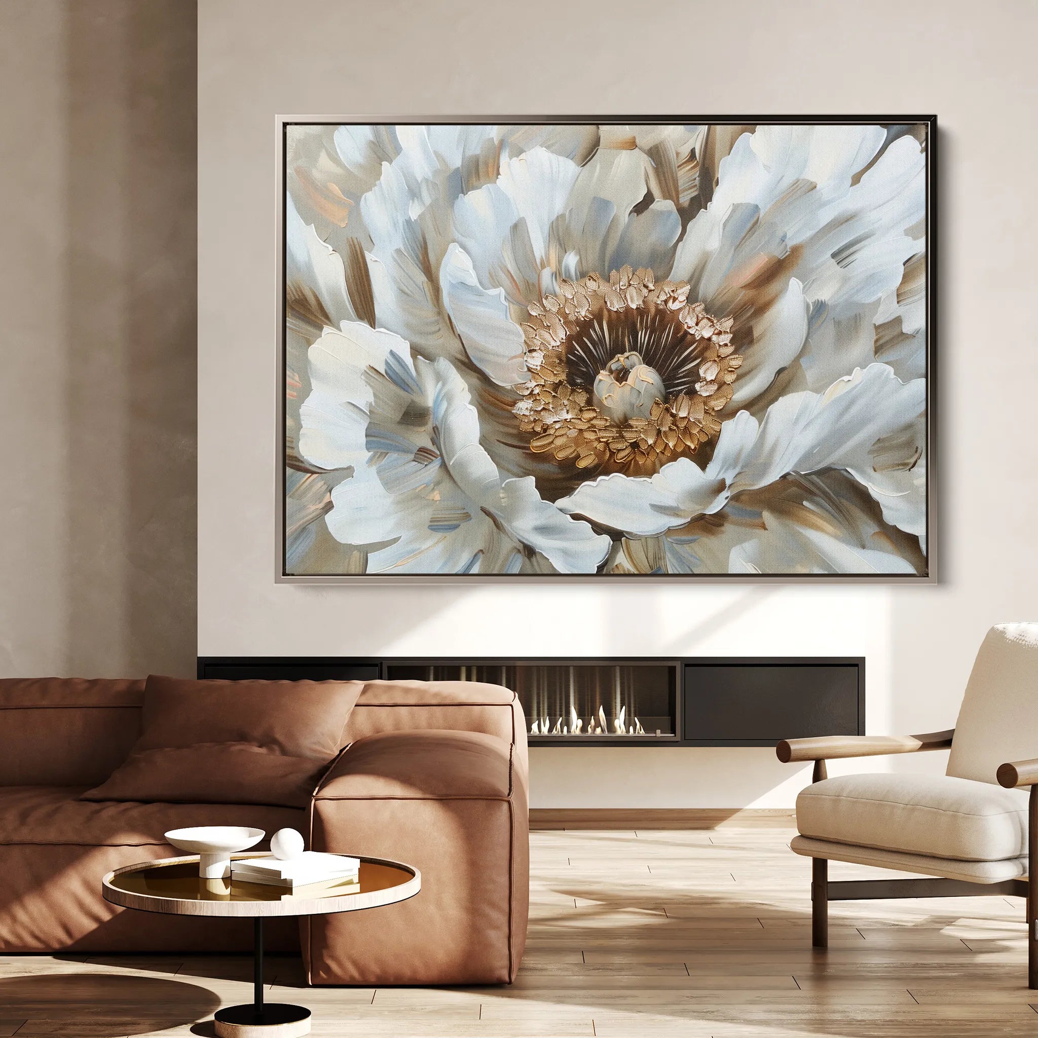Floral 847 Canvas Art 18" x 24" / 45 x 60 cm / Black