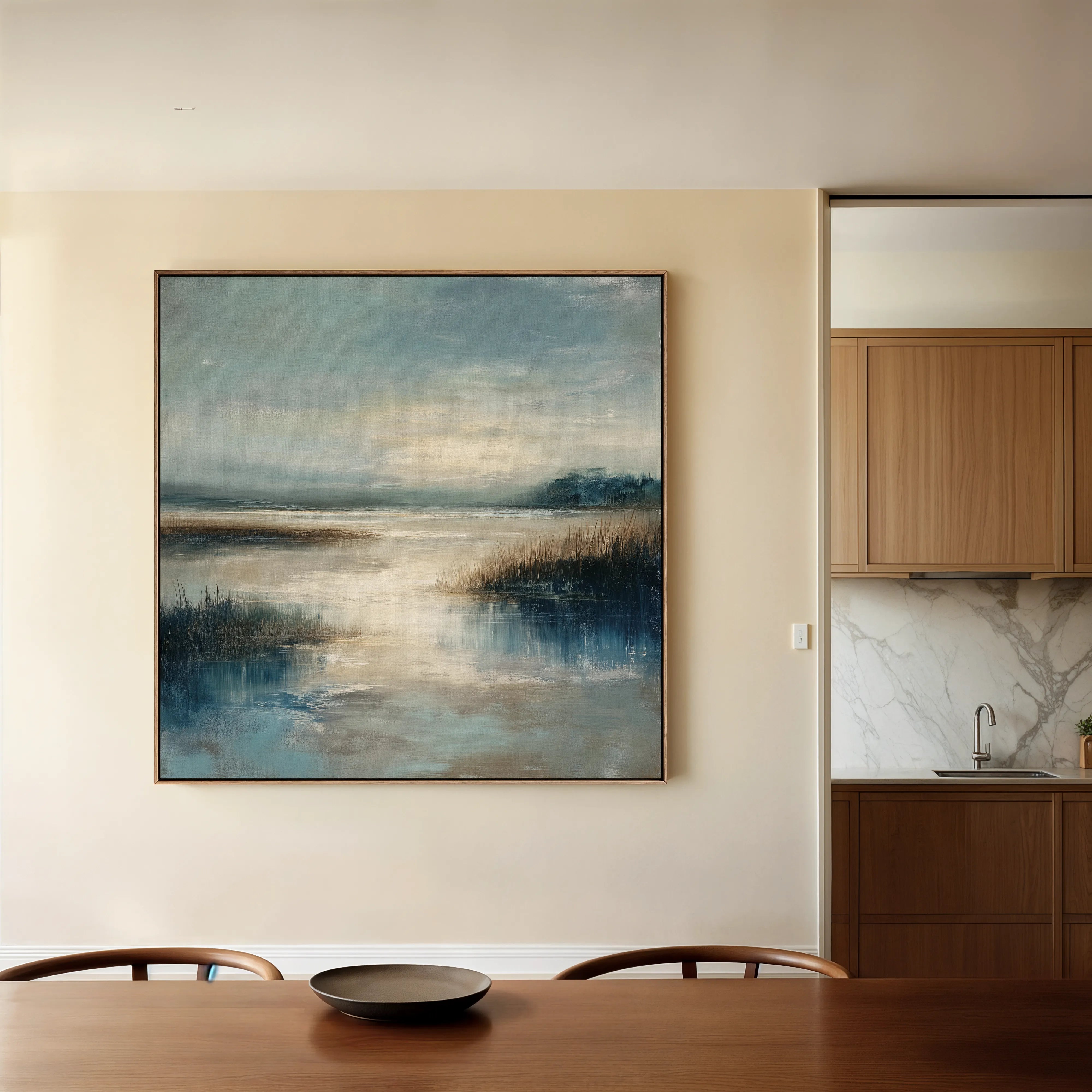 Abstract 848 Canvas Art 16" x 16" / 40 x 40 cm / Black