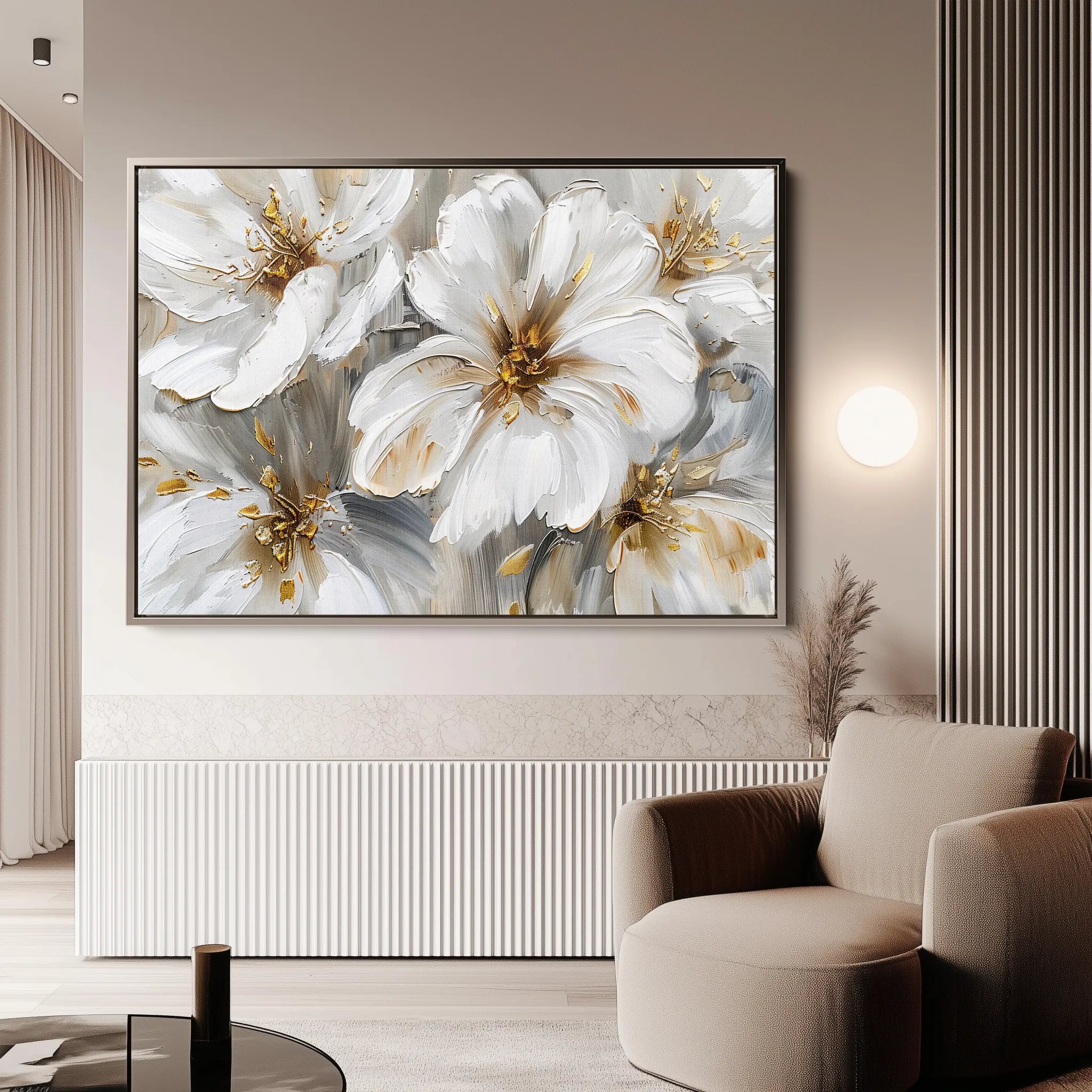 Floral 848 Canvas Art 18" x 24" / 45 x 60 cm / Black