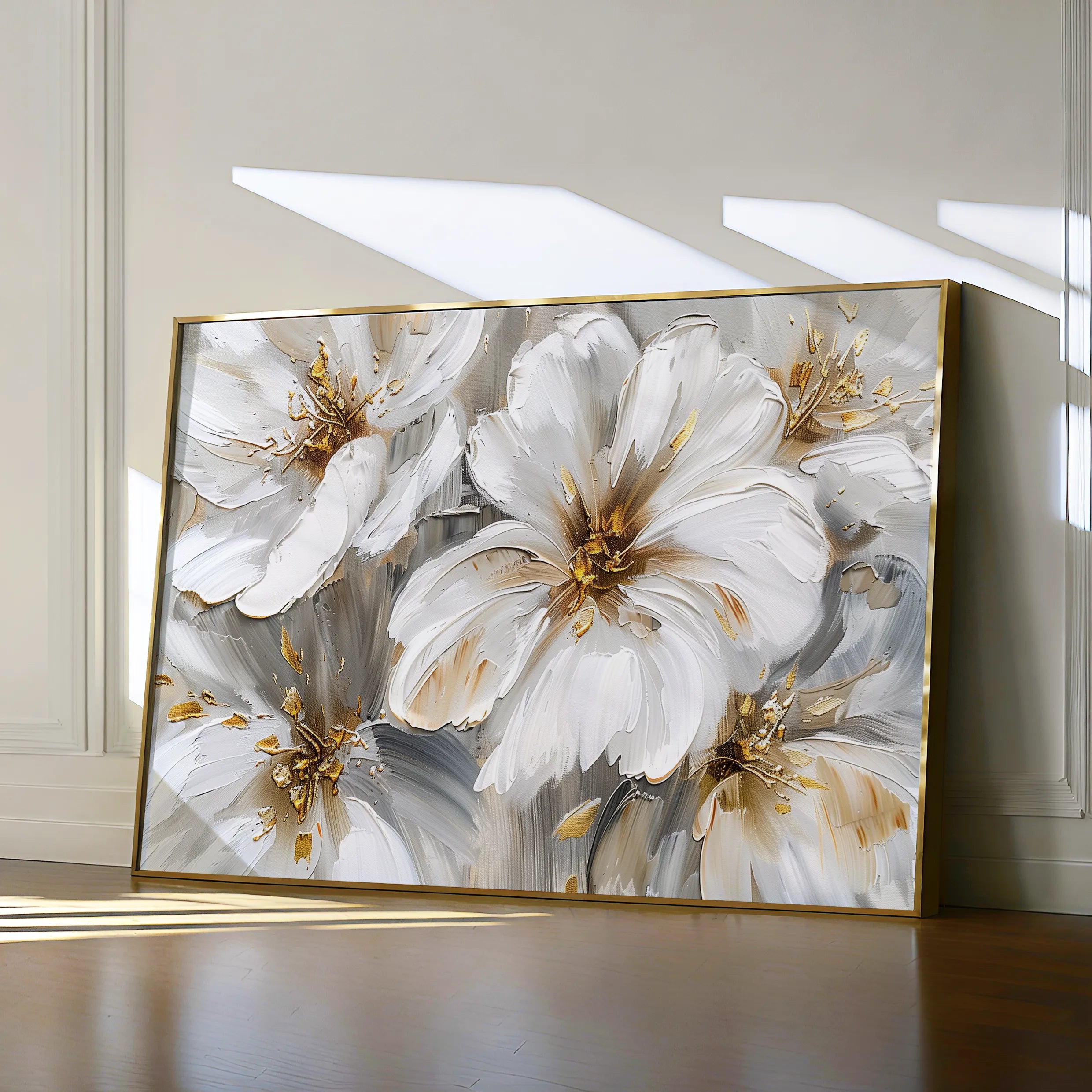 Floral 848 Canvas Art 18" x 24" / 45 x 60 cm / Black
