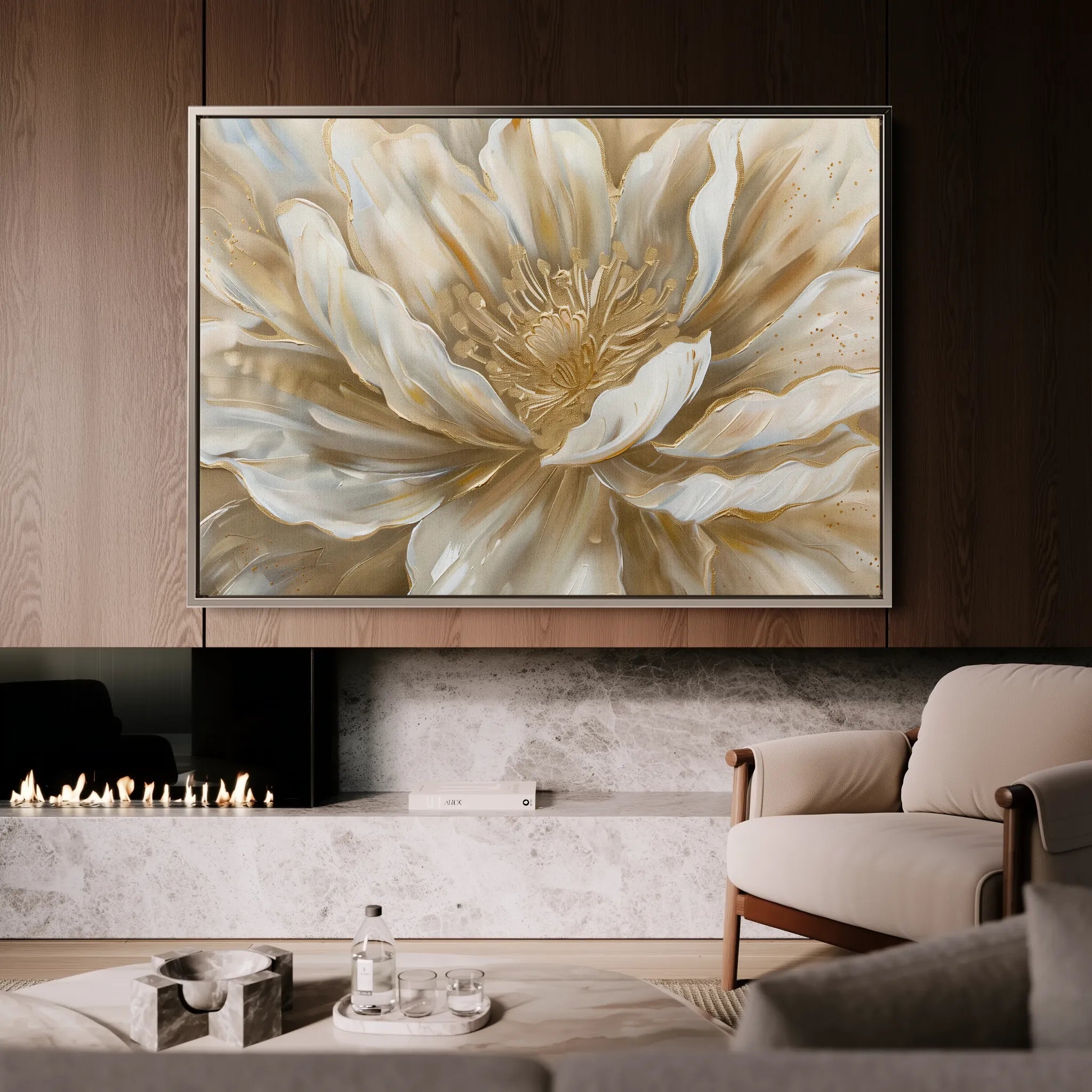 Floral 849 Canvas Art 18" x 24" / 45 x 60 cm / Black